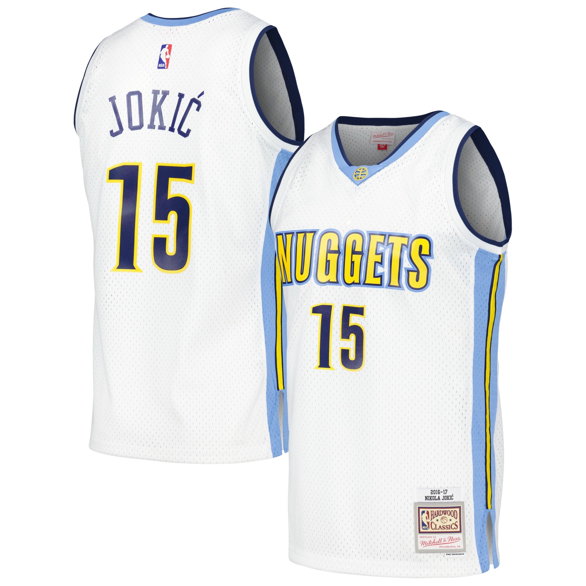 Denver Nuggets Mitchell & Ness Nikola Jokic 2016/17 Throwback Swingman Jersey - White - Men's