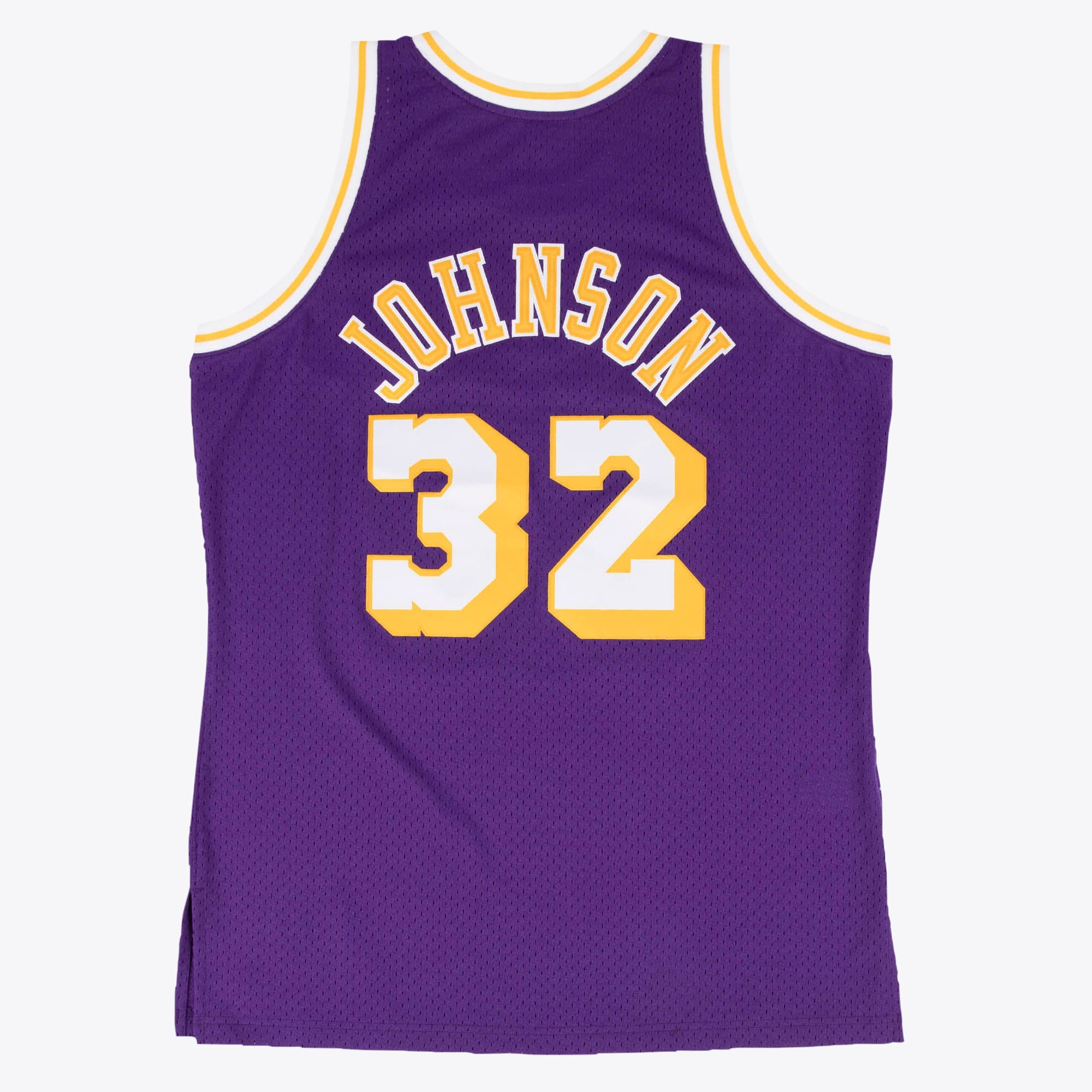 Los Angeles Lakers Mitchell & Ness Magic Johnson 1984-85 Hardwood Classics Road Swingman Jersey - Purple - Men's