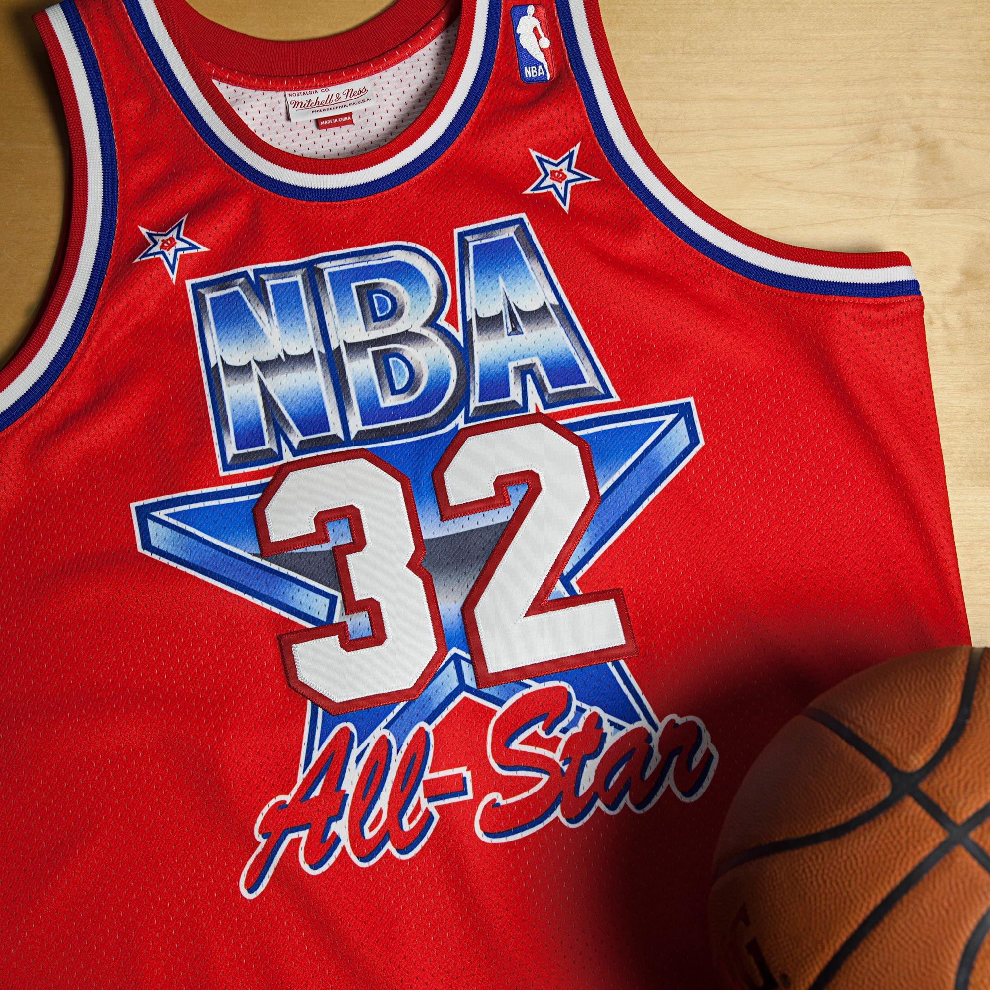 NBA All-Star West Mitchell & Ness Magic Johnson 1991 Authentic Jersey - Scarlett - Men's