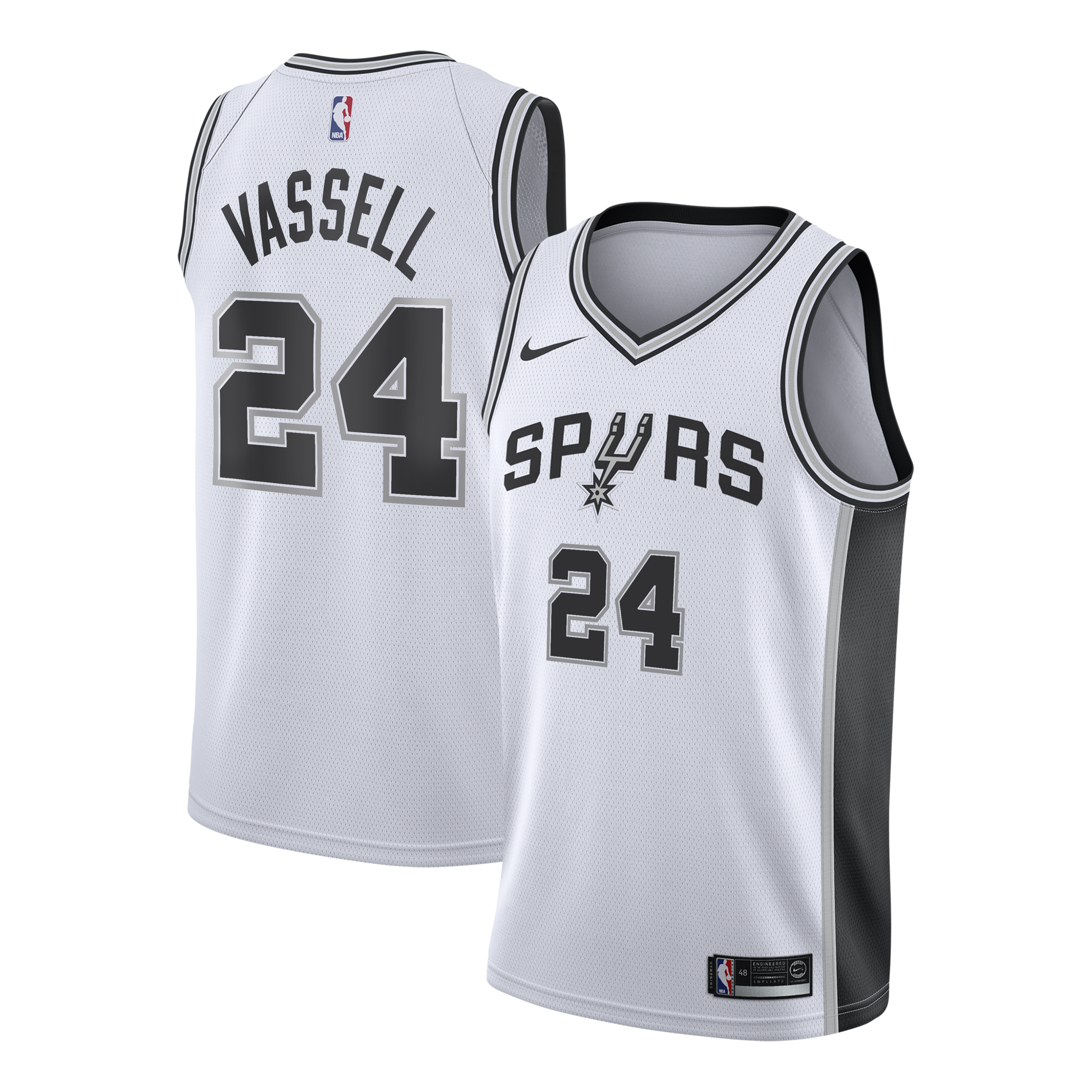 San Antonio Spurs Nike Association Edition Swingman Jersey - White - Devin Vassell - Youth