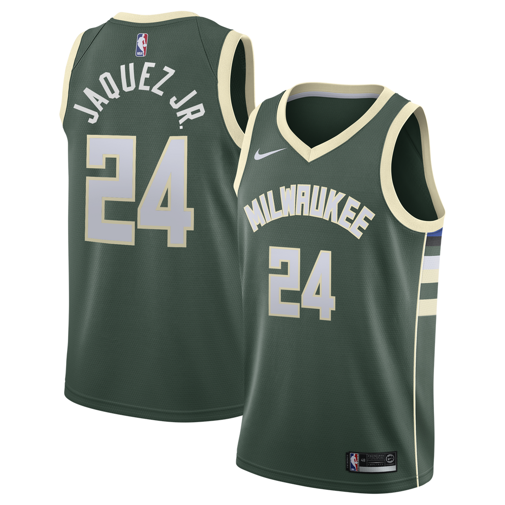 Milwaukee Bucks Nike Icon Edition Swingman Jersey - Hunter Green - Jaime Jaquez Jr. - Youth