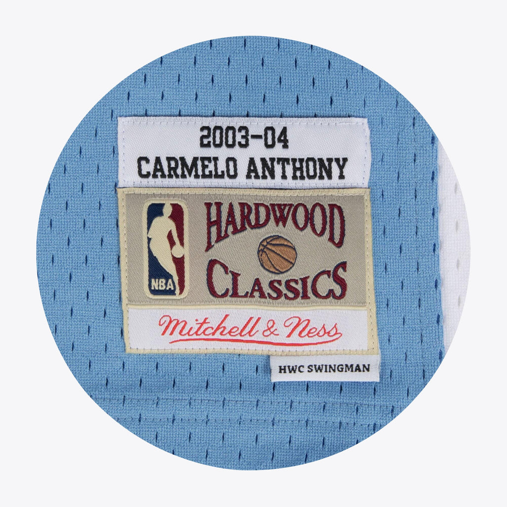 Denver Nuggets Mitchell & Ness Carmelo Anthony 2003-04 Hardwood Classics Road Swingman Jersey - Blue - Men's