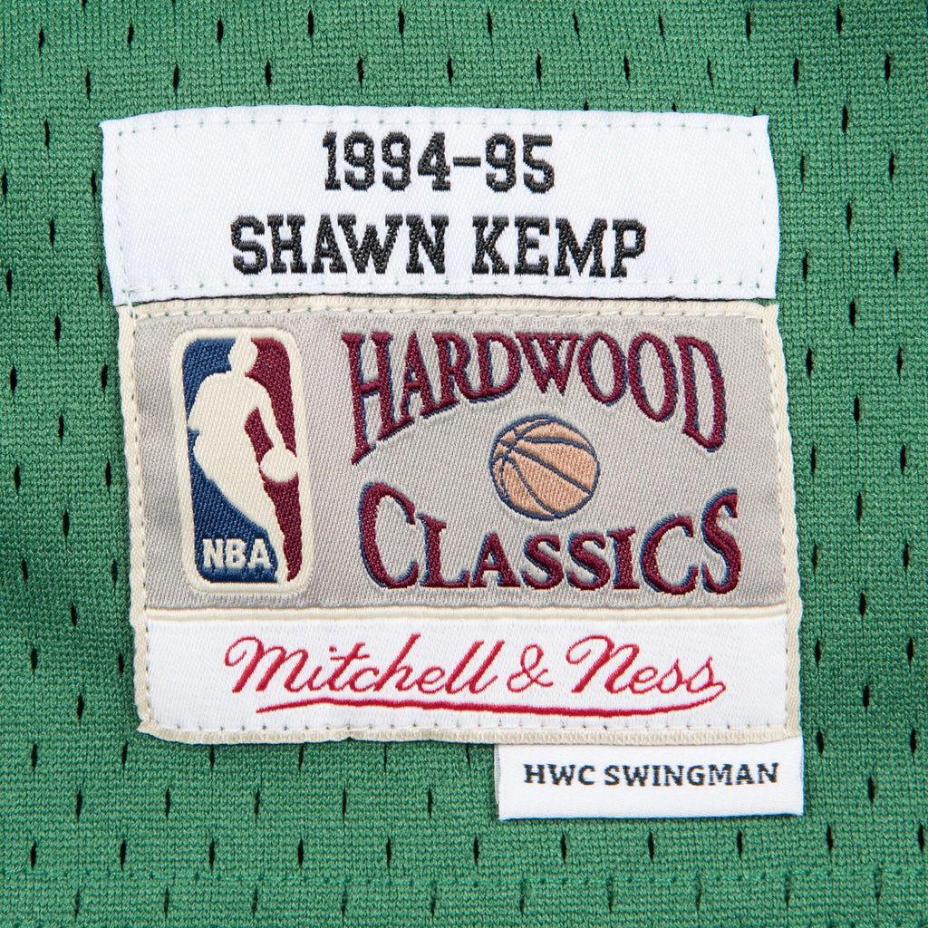 Seattle SuperSonics Mitchell & Ness Shawn Kemp Hardwood Classics Road Swingman Jersey - Men's