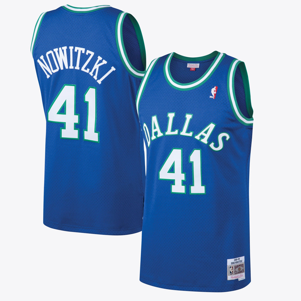 Dallas Mavericks Mitchell & Ness Dirk Nowitzki 1998 Hardwood Classics Road Swingman Jersey - Royal - Men's