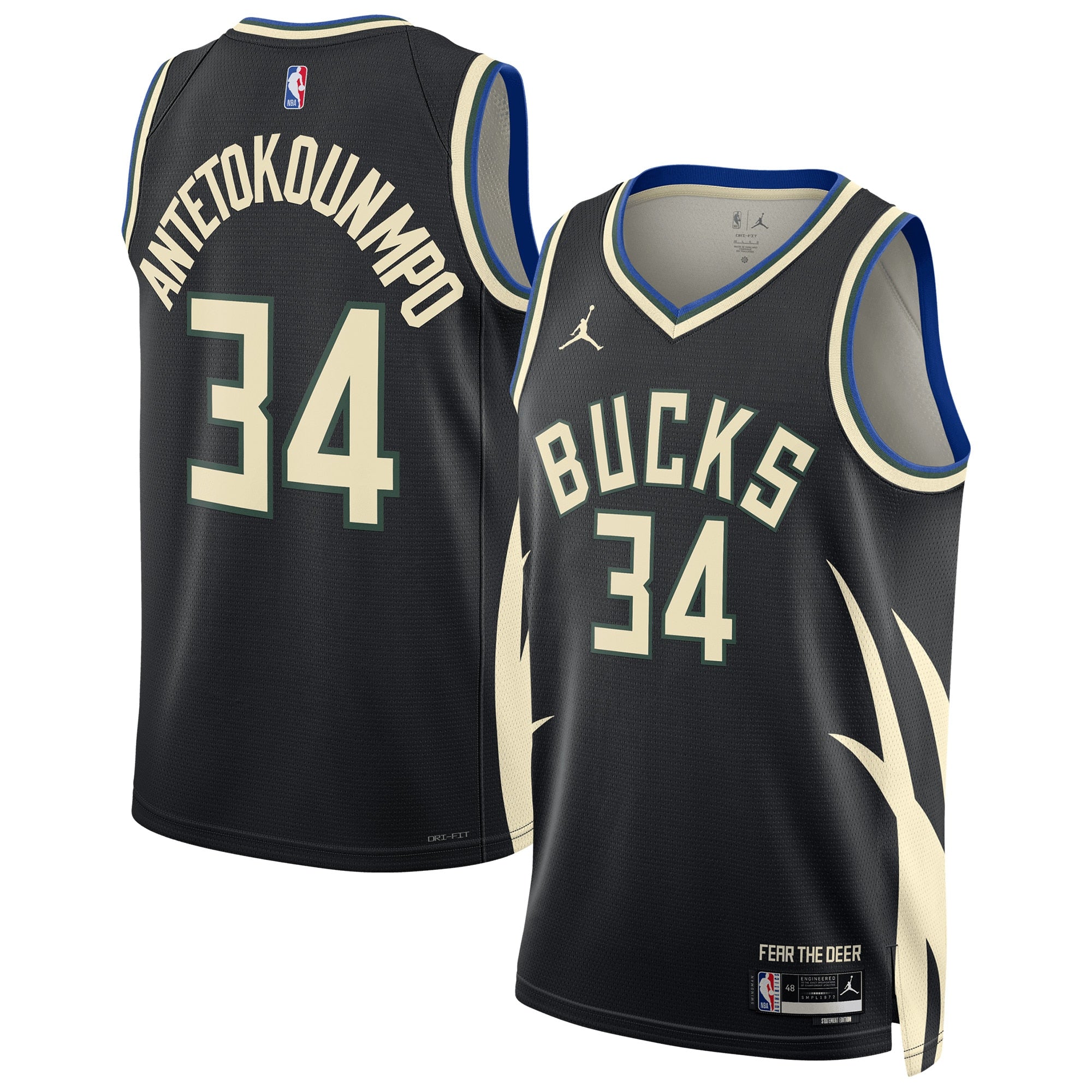 Milwaukee Bucks Giannis Antetokounmpo Nike Jordan Dri-FIT NBA Swingman Jersey - Men's