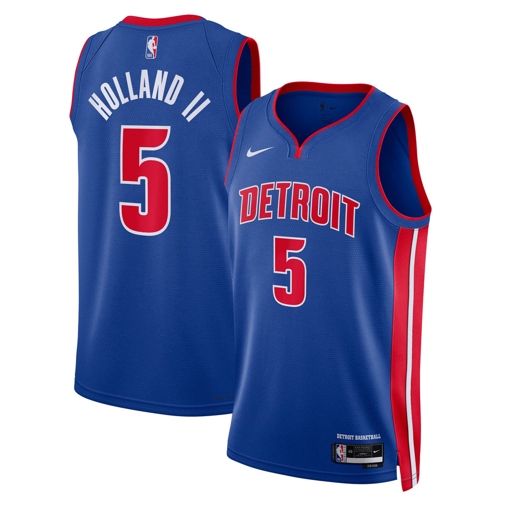Detroit Pistons Nike Icon Swingman Jersey NBA 2024 Draft First Round Pick - Blue - Ron Holland II - Unisex
