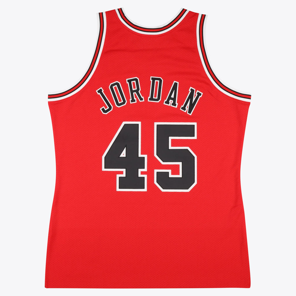 Chicago Bulls Mitchell & Ness Michael Jordan 1994-95 Road 45 Authentic Jersey - Red - Men's