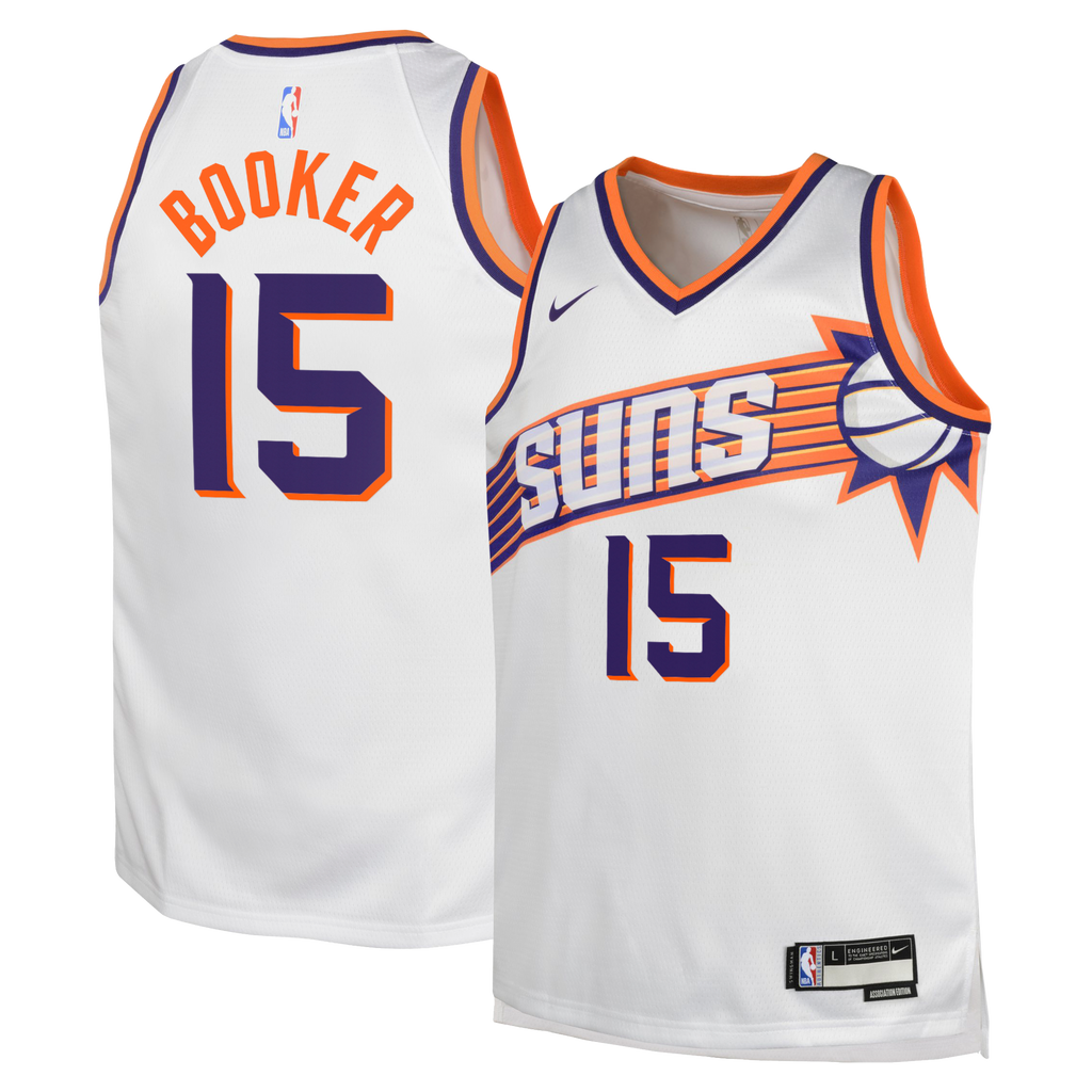 Phoenix Suns Nike Association Edition Swingman Jersey - White - Devin Booker - Youth