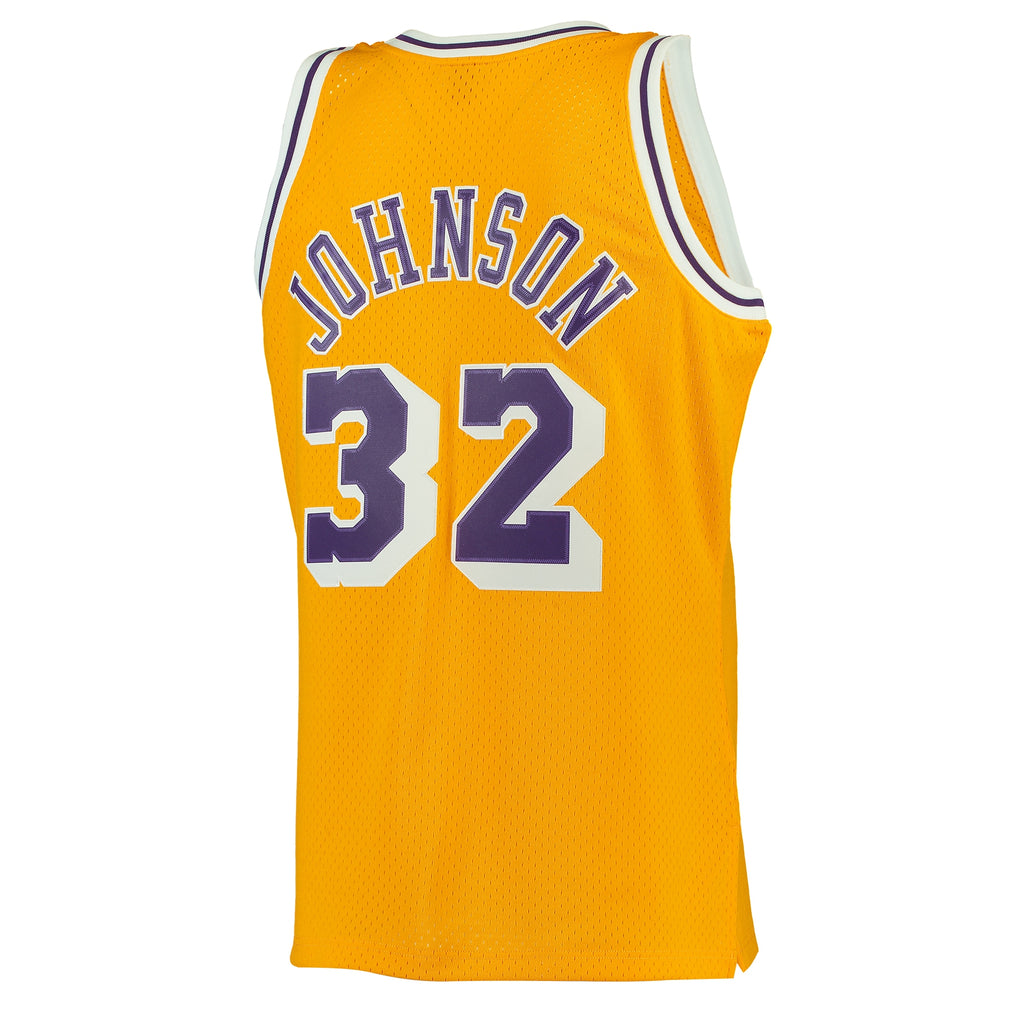 Los Angeles Lakers Mitchell & Ness Magic Johnson 1984-85 Hardwood Classics Swingman Jersey - Gold - Men's