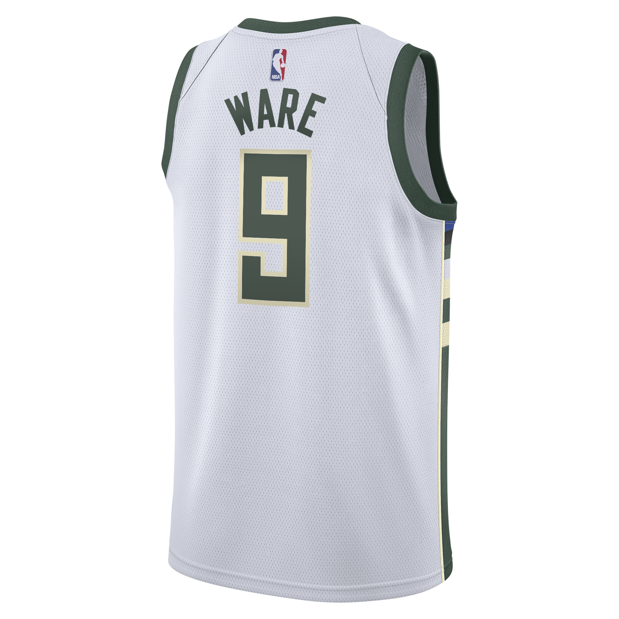 Milwaukee Bucks Nike Association Edition Swingman Jersey - White - Kel'el Ware - Youth