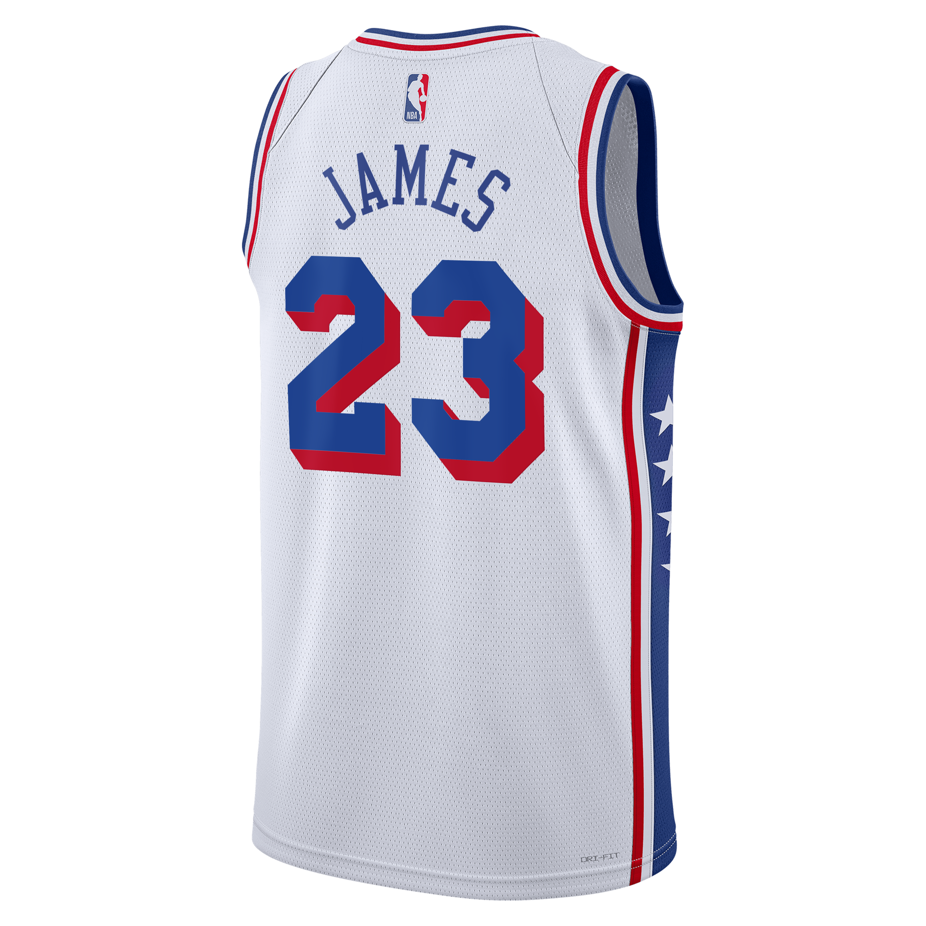 Philadelphia 76ers Nike Association Edition Swingman Jersey - White - LeBron James - Unisex