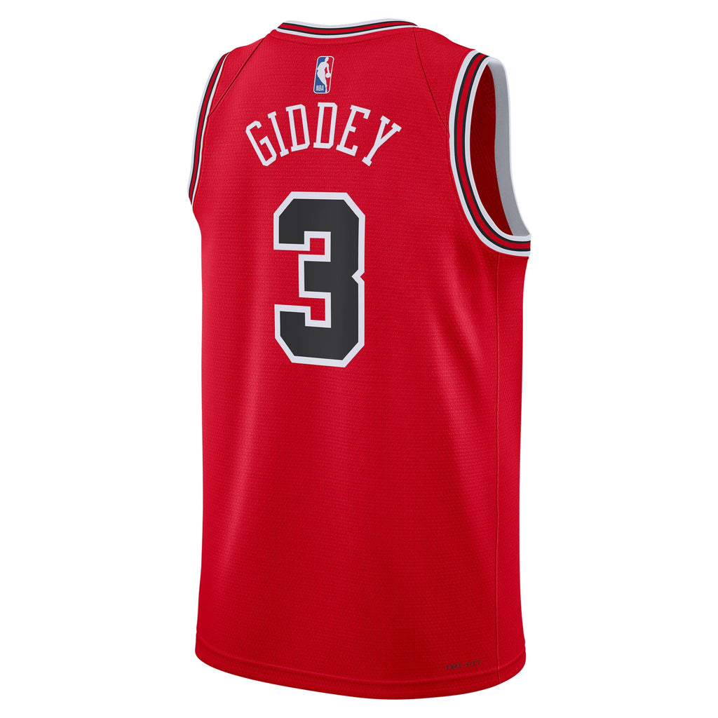 Chicago Bulls Nike Icon Edition Swingman Jersey - Red - Josh Giddey - Unisex