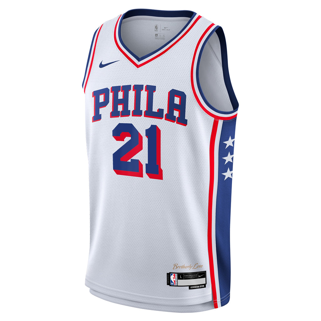 Philadelphia 76ers Nike Association Edition Swingman Jersey - White - Joel Embiid - Youth