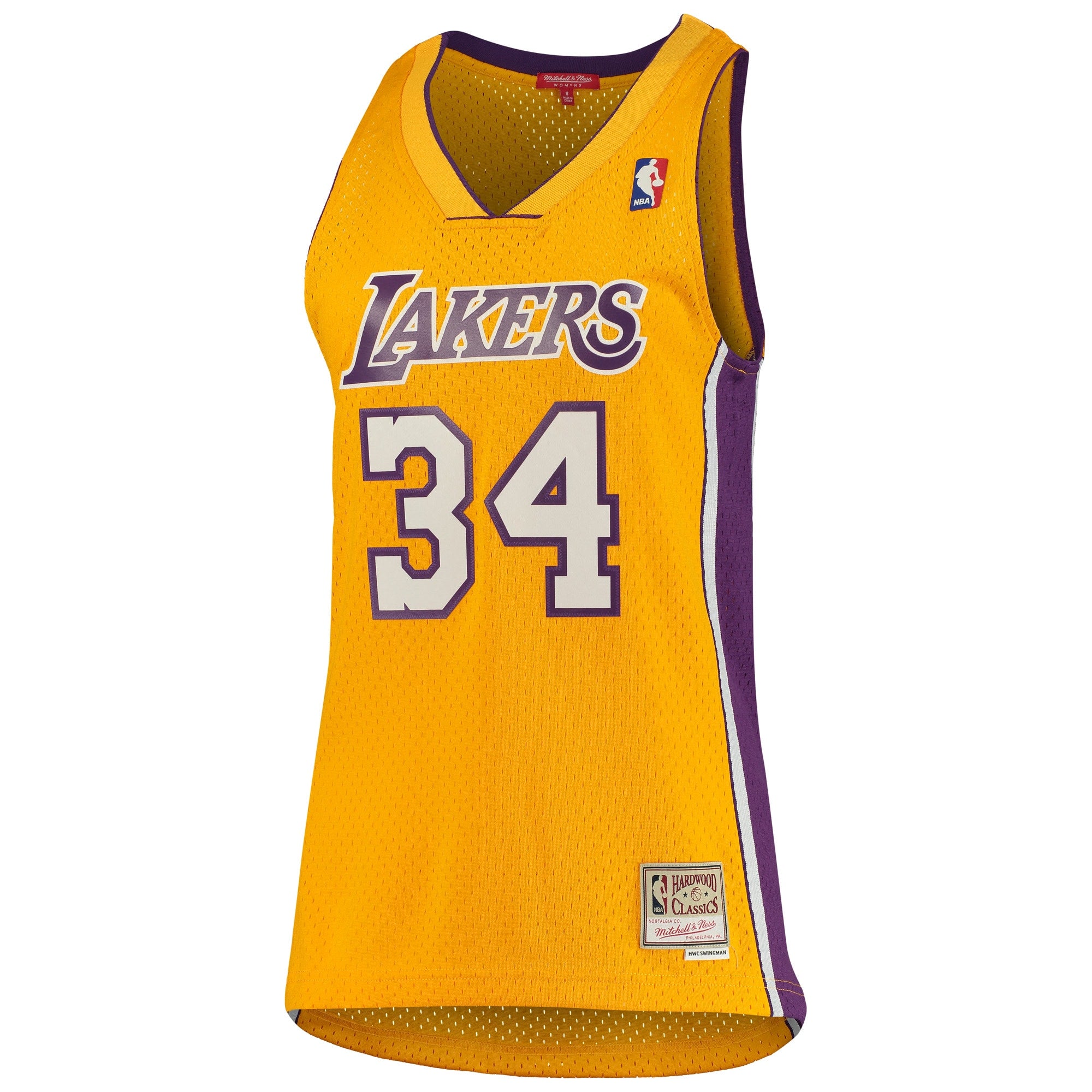Los Angeles Lakers Mitchell & Ness Shaquille O'Neal 1999-00 Hardwood Classics Swingman Jersey - Gold - Women's