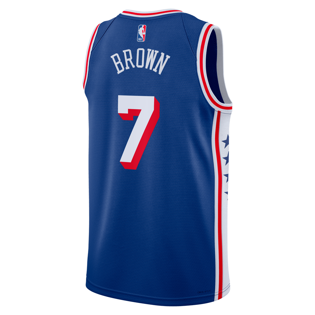 Philadelphia 76ers Nike Icon Edition Swingman Jersey - Royal - Jaylen Brown - Youth