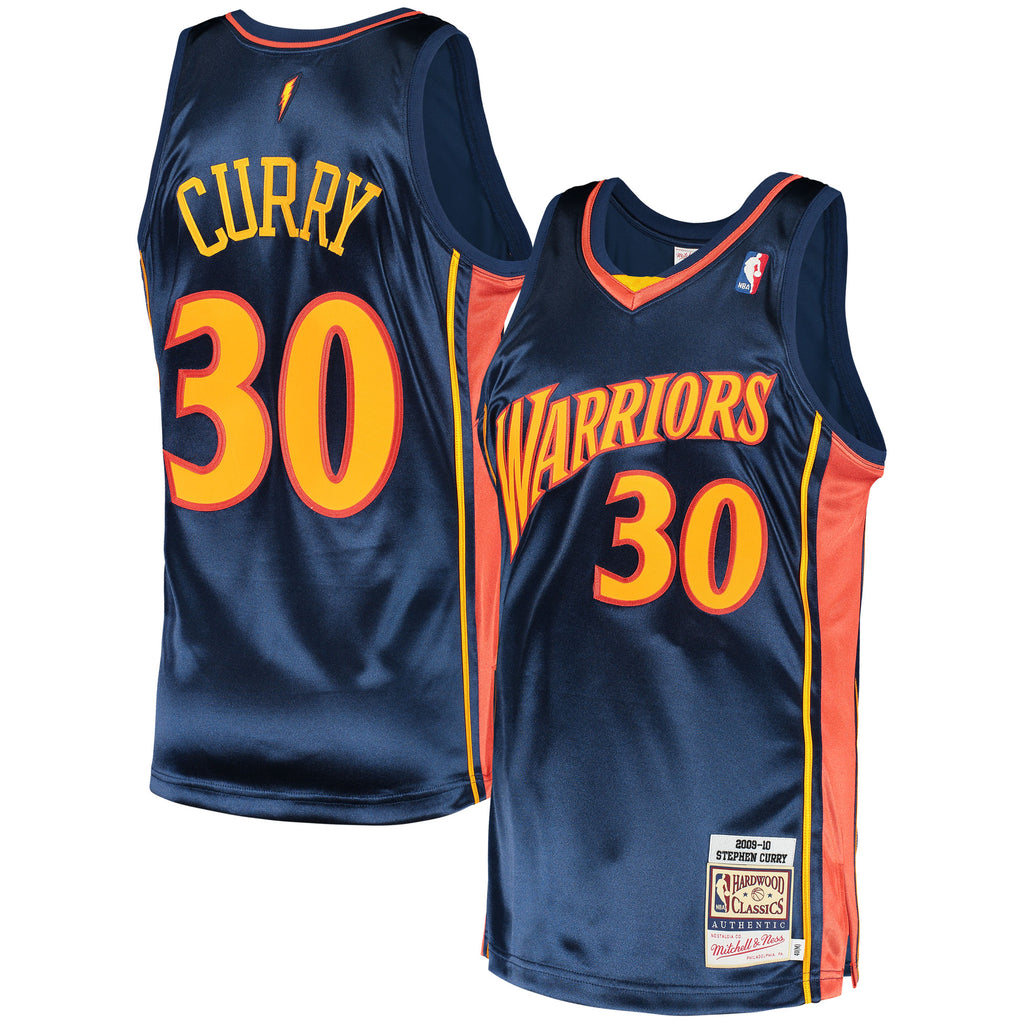 Golden State Warriors Mitchell & Ness Stephen Curry 2009 Hardwood Classics Authentic Jersey - Navy - Men's