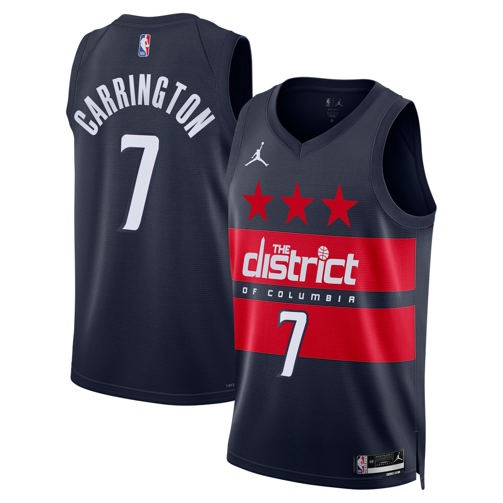 Washington Wizards Jordan Brand Statement Edition Swingman Jersey - Navy - Bub Carrington - Men's