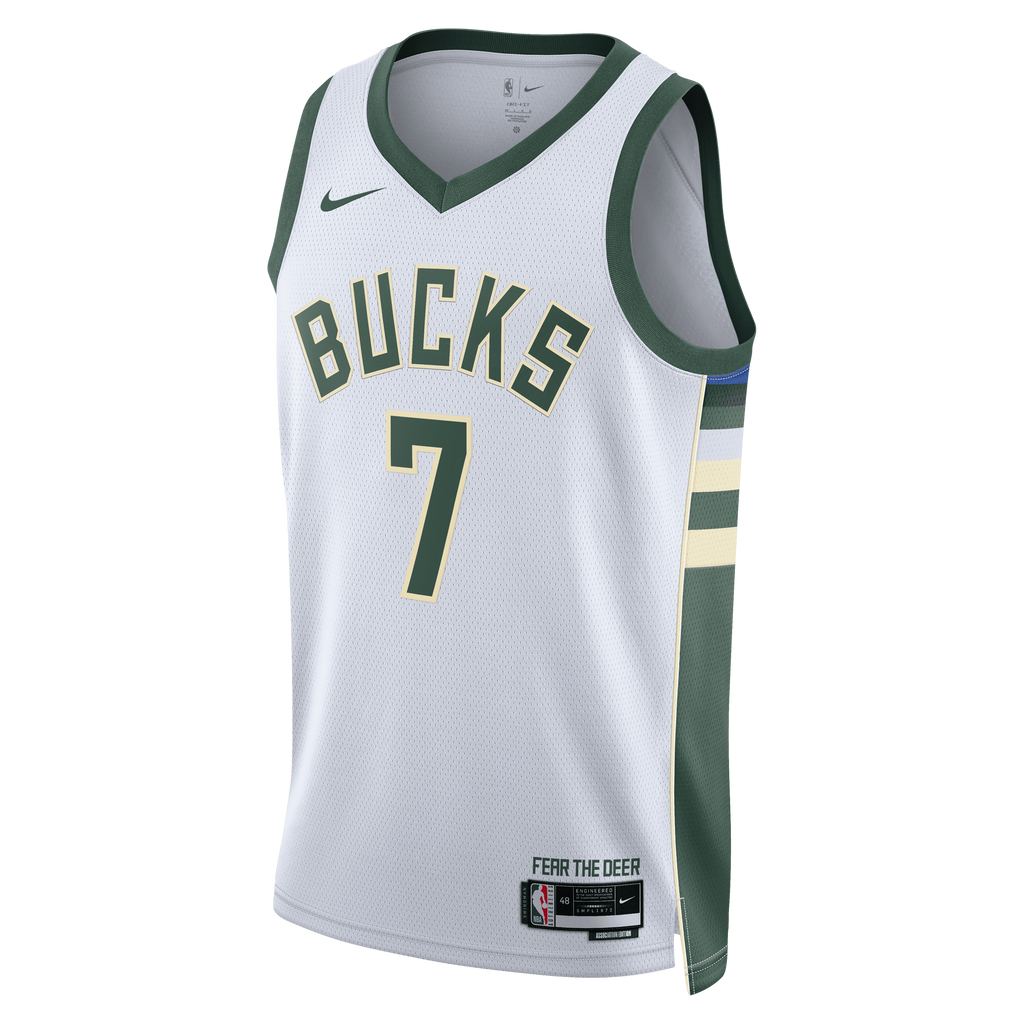 Milwaukee Bucks Nike Association Edition Swingman Jersey - White - Kevin Porter Jr. - Unisex