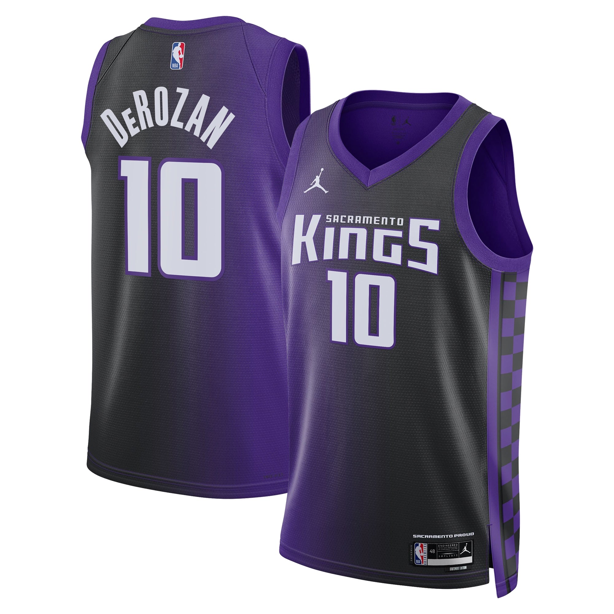 Sacramento Kings Jordan Brand Statement Edition Swingman Jersey - Purple - DeMar DeRozan - Unisex