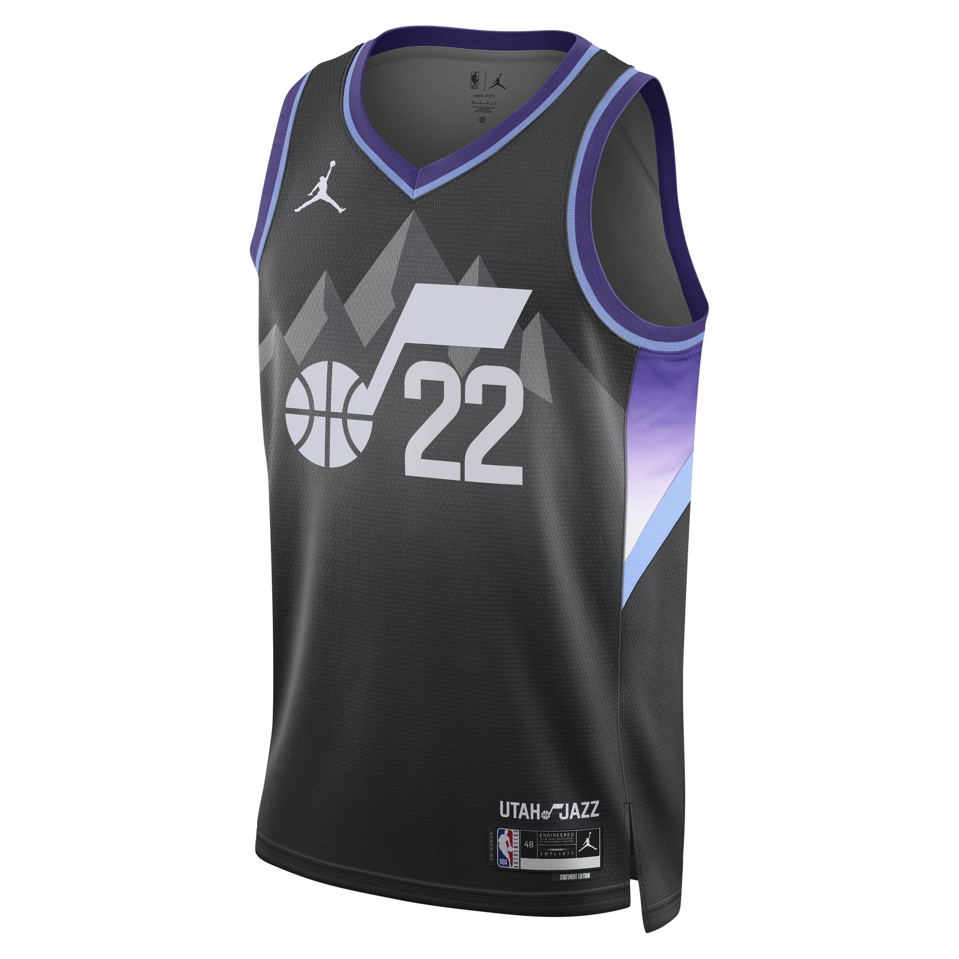 Utah Jazz Jordan Brand Statement Edition Swingman Jersey - Black - Darryn Peterson - Men's