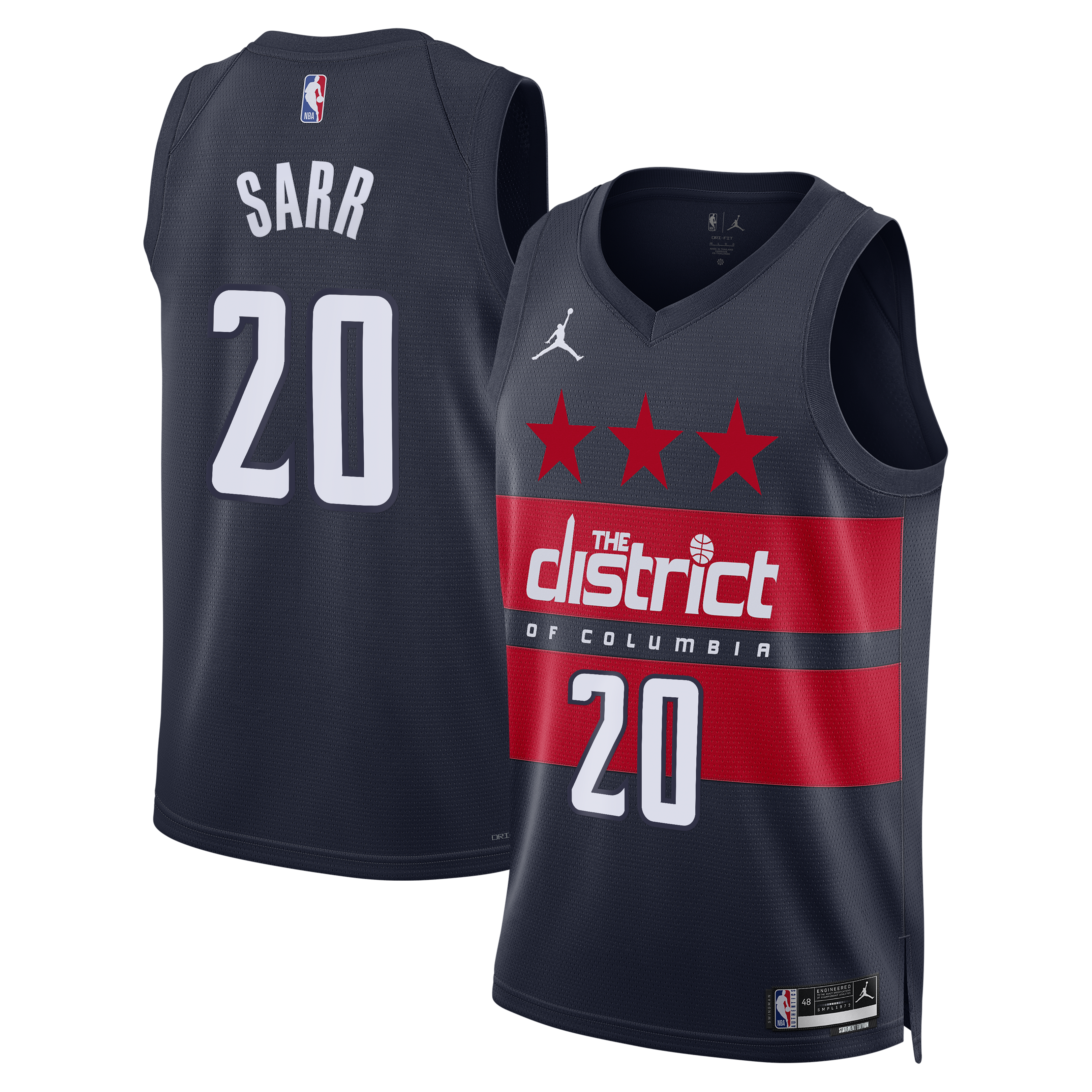 Washington Wizards Jordan Brand Statement Edition Swingman Jersey - Navy - Alex Sarr - Men's