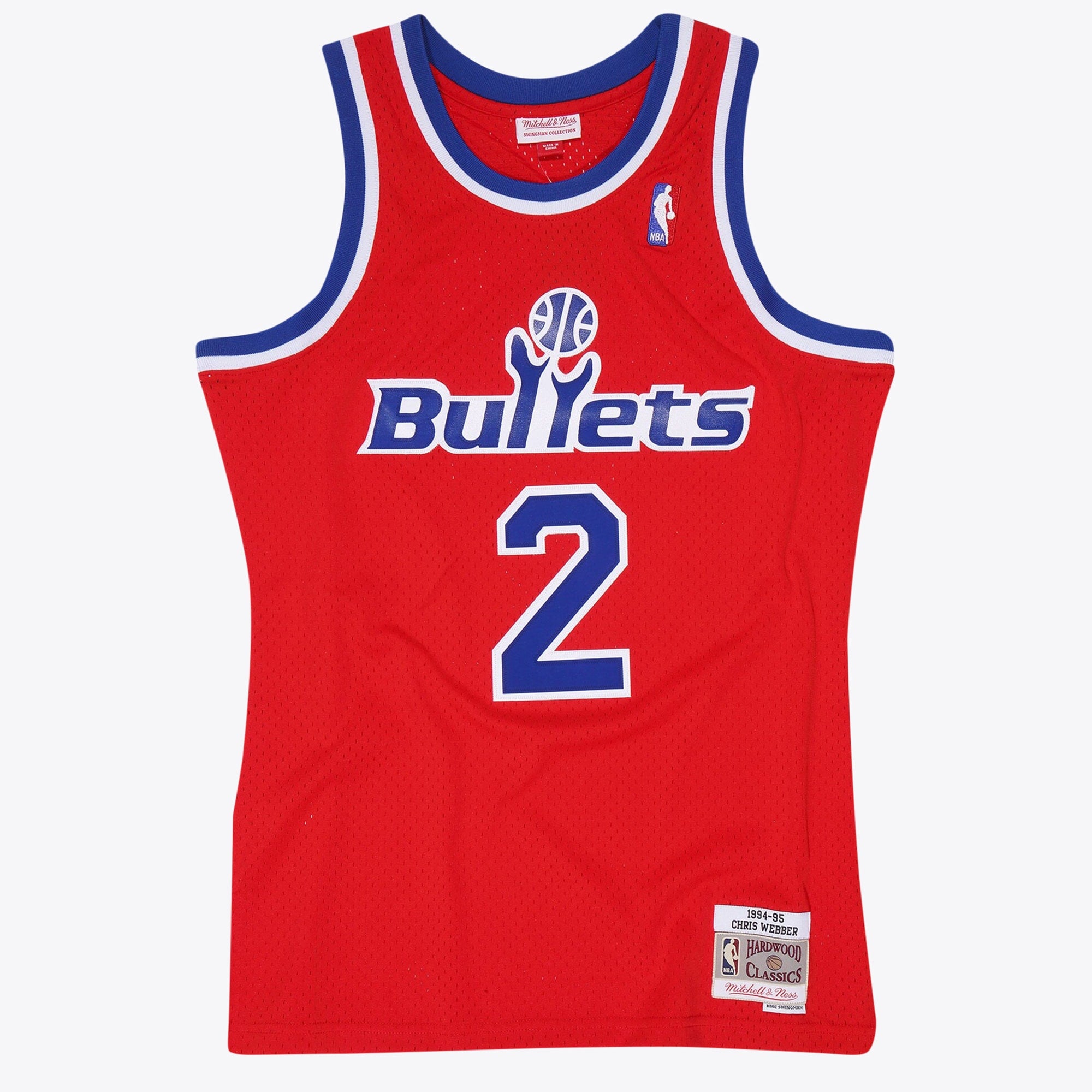 Washington Bullets Mitchell & Ness Chris Webber 1994 Hardwood Classics Road Swingman Jersey - Scarlett - Men's