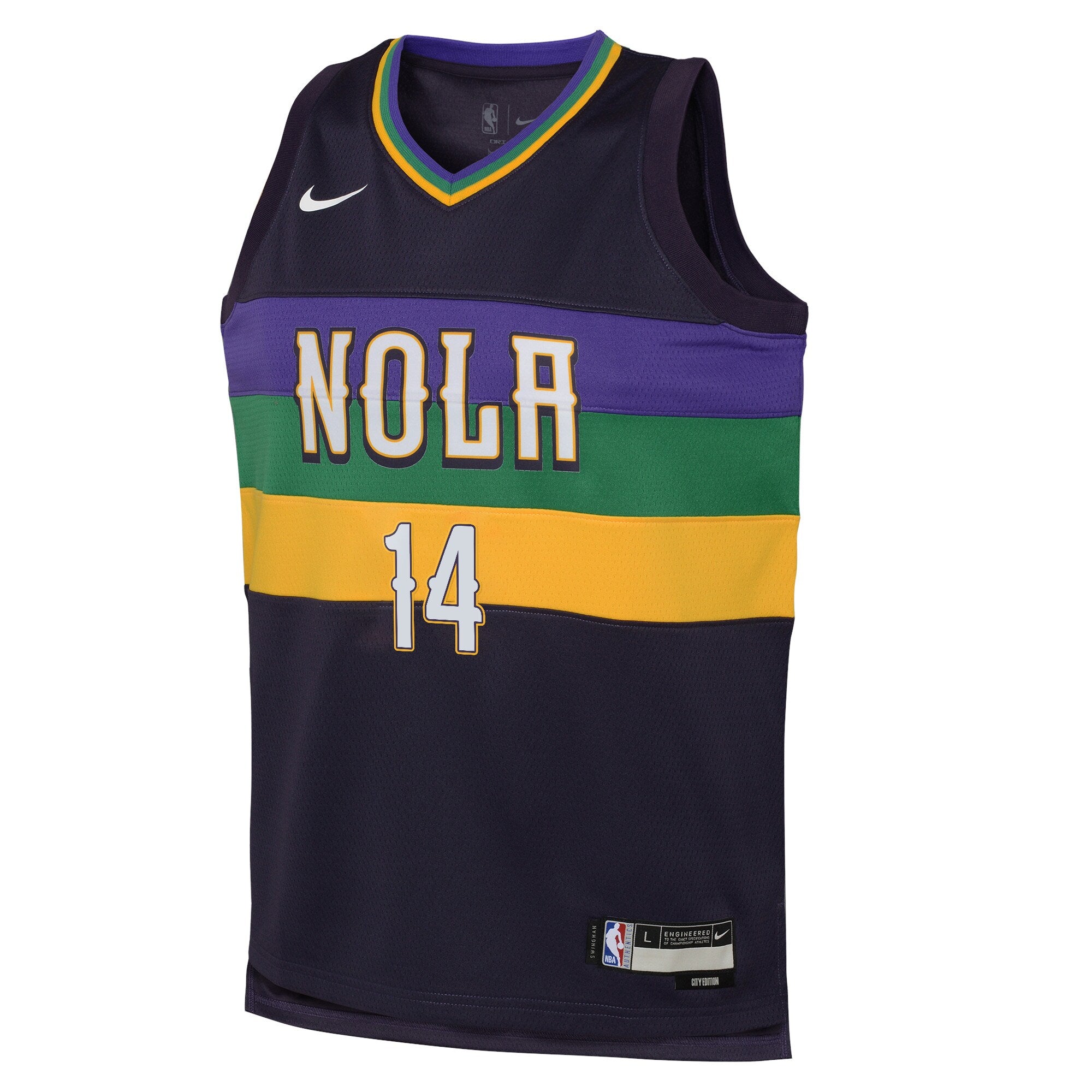 New Orleans Pelicans Nike City Edition Swingman Jersey 22 - Purple - Brandon Ingram - Youth