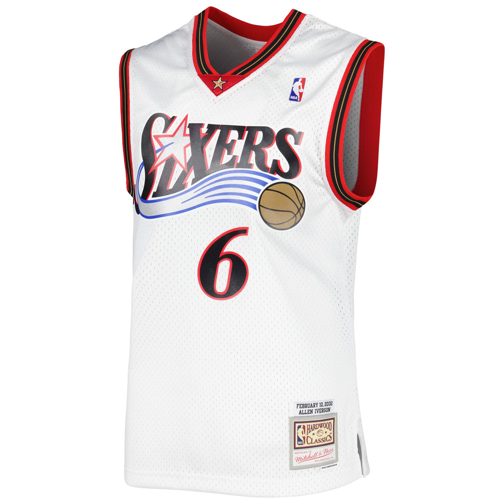 Philadelphia 76ers Mitchell & Ness Allen Iverson 2002/03 Hardwood Classics Swingman Jersey - White - Men's