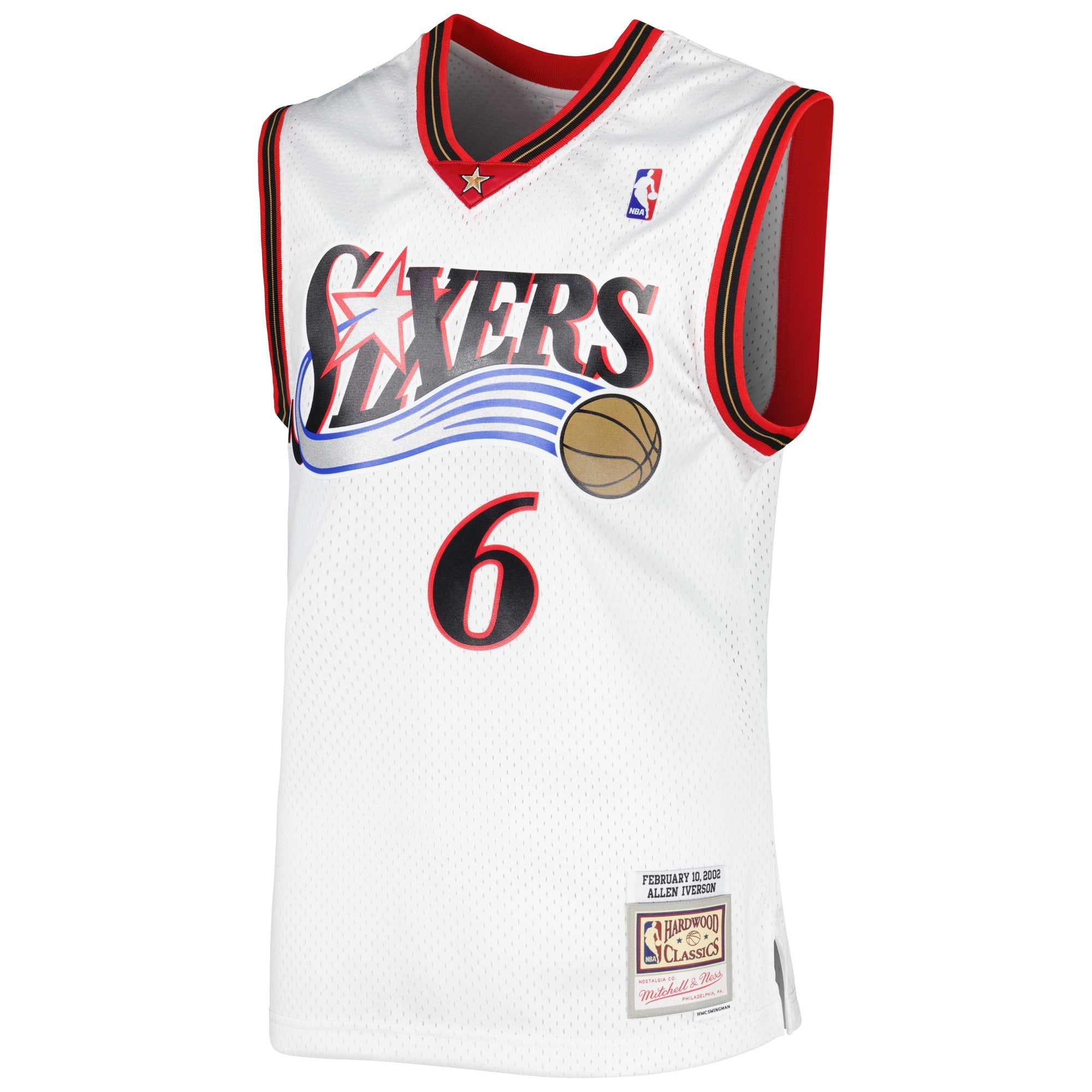 Philadelphia 76ers Mitchell & Ness Allen Iverson 2002/03 Hardwood Classics Swingman Jersey - White - Men's