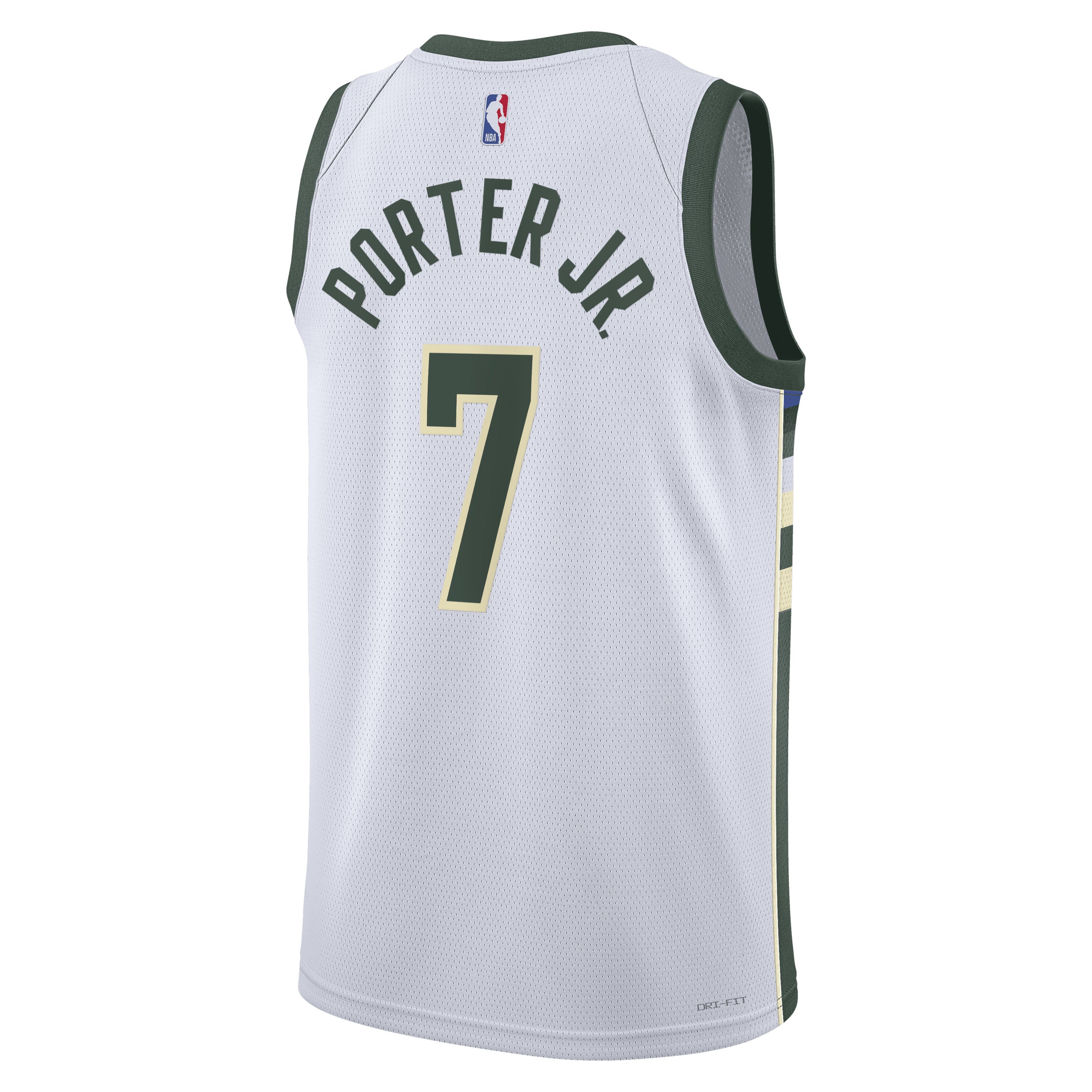 Milwaukee Bucks Nike Association Edition Swingman Jersey - White - Kevin Porter Jr. - Unisex