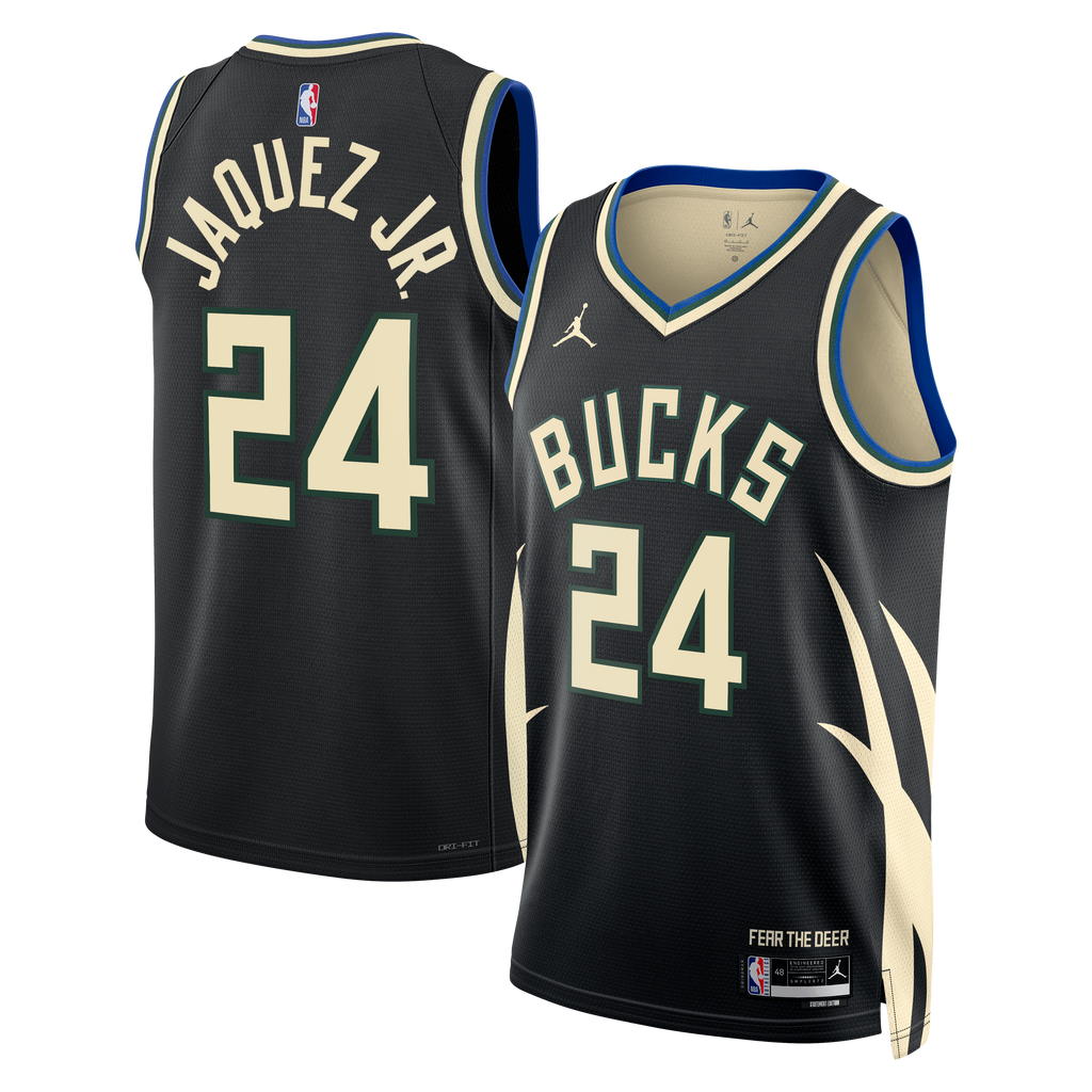 Milwaukee Bucks Jordan Brand Statement Edition Swingman Jersey - Hunter Green - Jaime Jaquez Jr. - Unisex