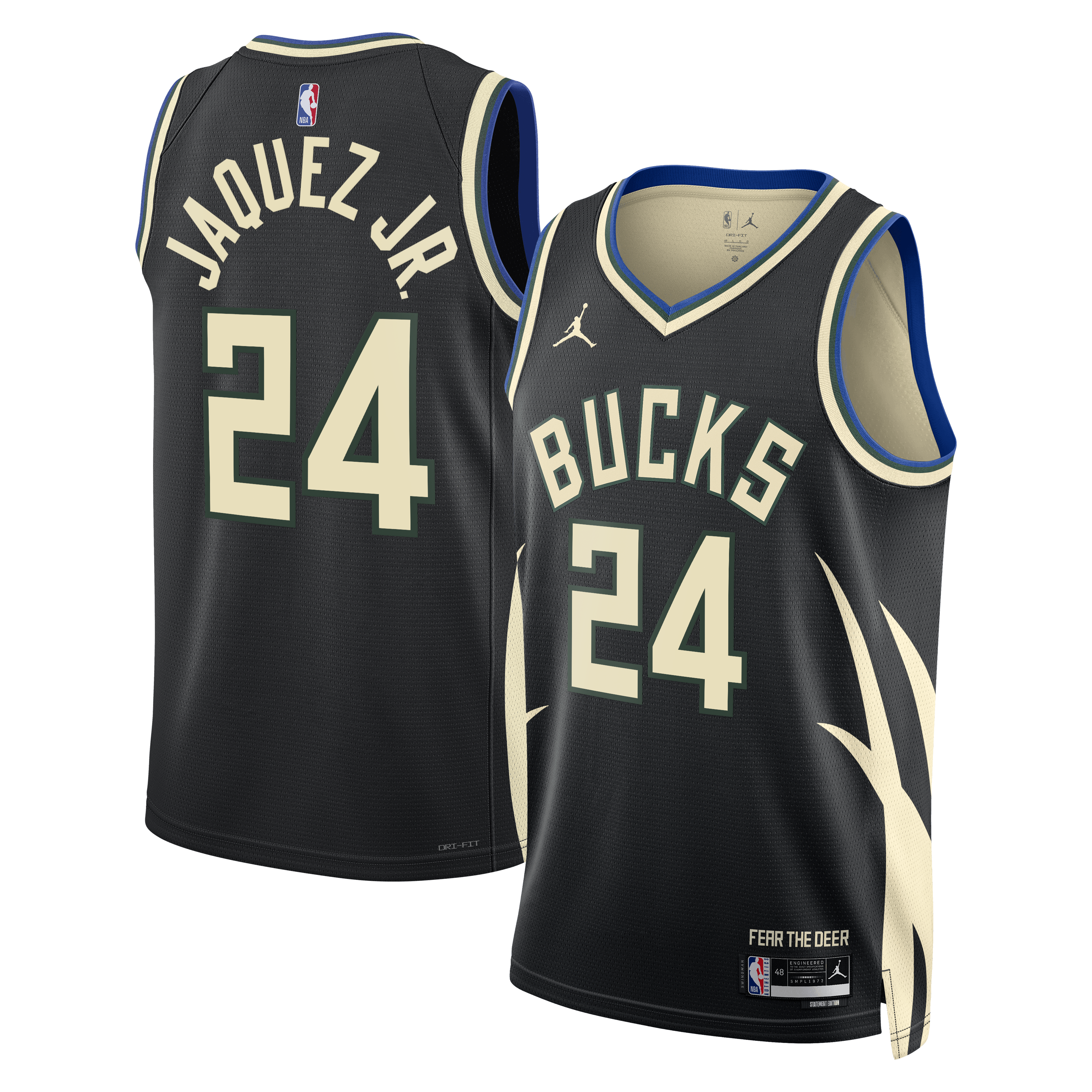 Milwaukee Bucks Jordan Brand Statement Edition Swingman Jersey - Hunter Green - Jaime Jaquez Jr. - Unisex