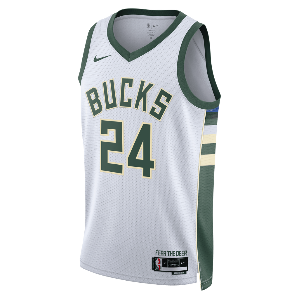 Milwaukee Bucks Nike Association Edition Swingman Jersey - White - Jaime Jaquez Jr. - Unisex