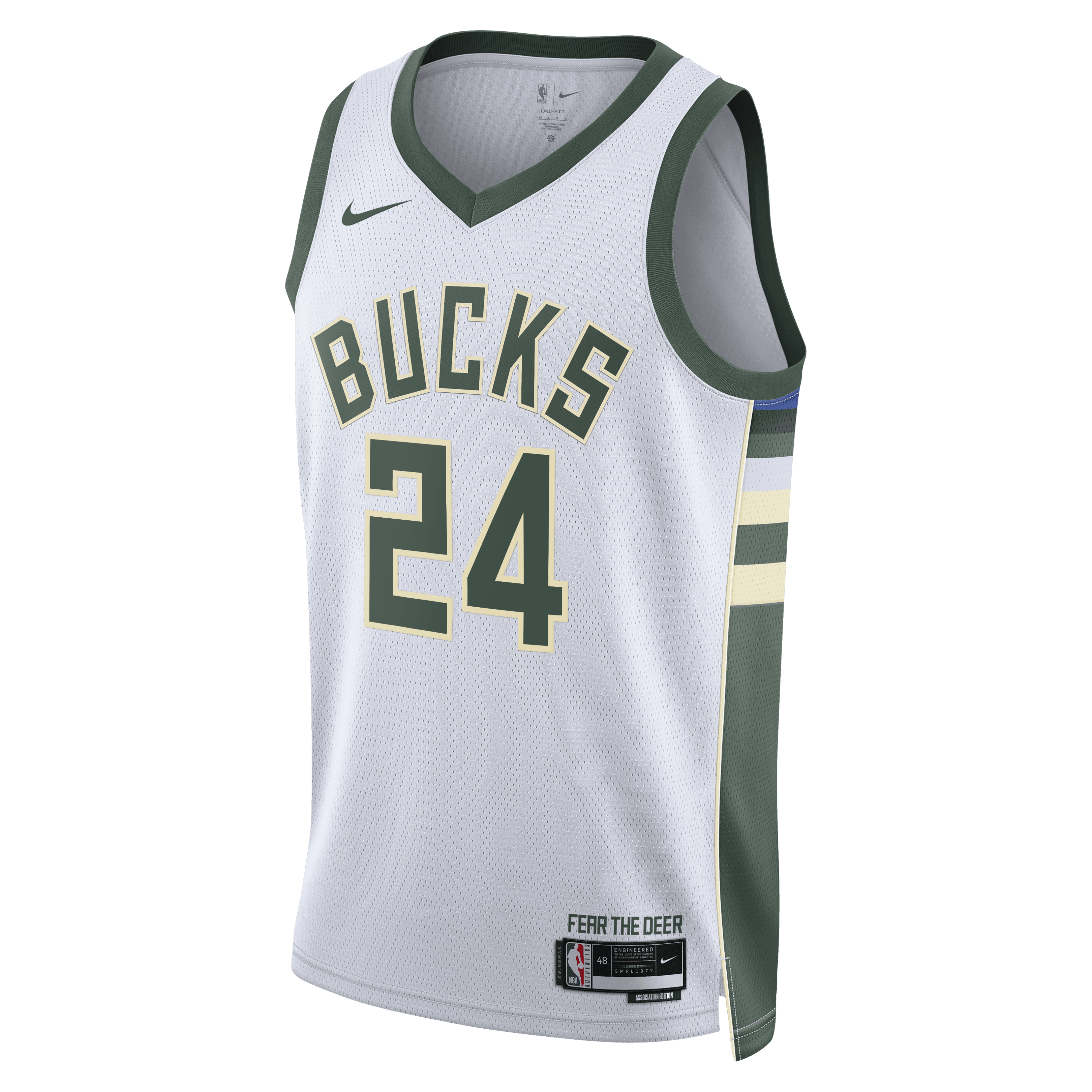 Milwaukee Bucks Nike Association Edition Swingman Jersey - White - Jaime Jaquez Jr. - Unisex