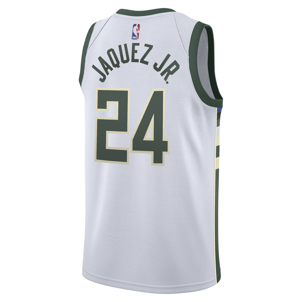 Milwaukee Bucks Nike Association Edition Swingman Jersey - White - Jaime Jaquez Jr. - Youth