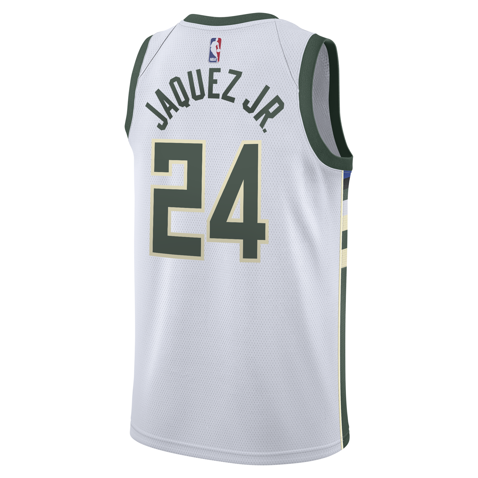 Milwaukee Bucks Nike Association Edition Swingman Jersey - White - Jaime Jaquez Jr. - Youth