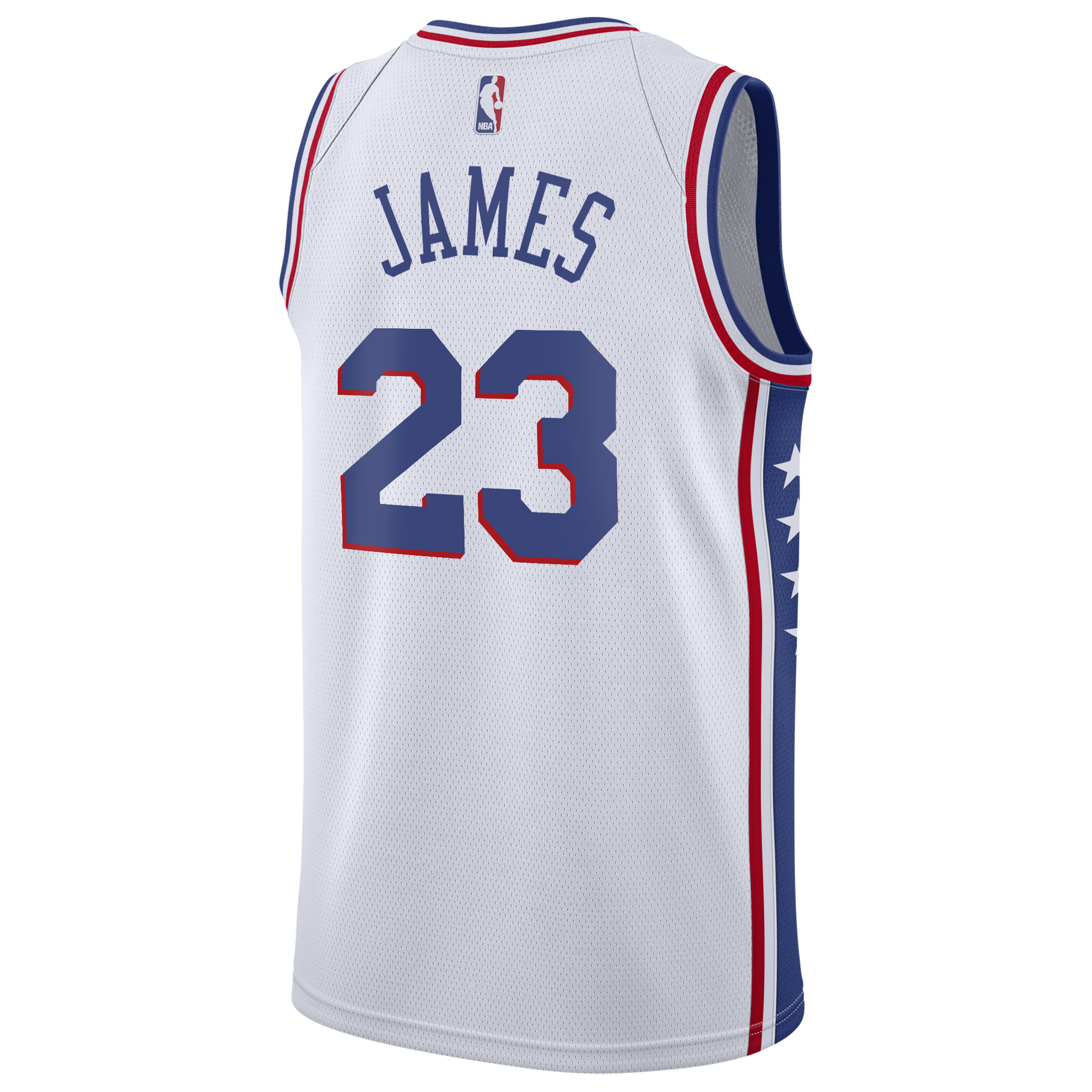 Philadelphia 76ers Nike Association Edition Swingman Jersey - White - LeBron James - Youth