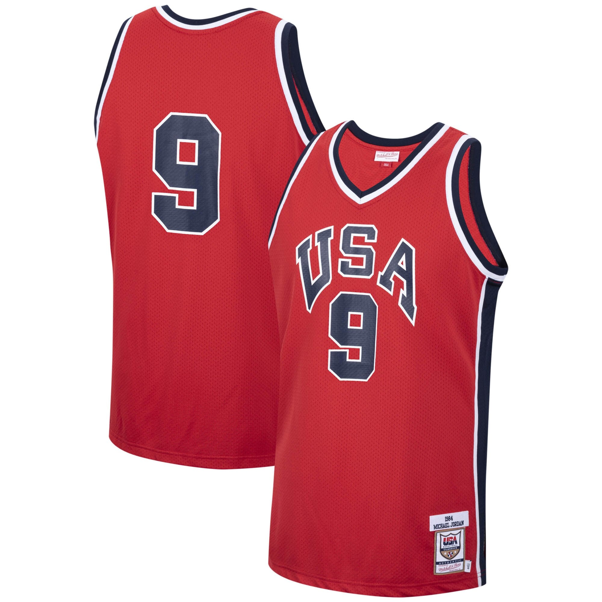 USA 1984 Michael Jordan USA Basketball Mitchell & Ness Authentic Alternate Jersey - Red - Men's