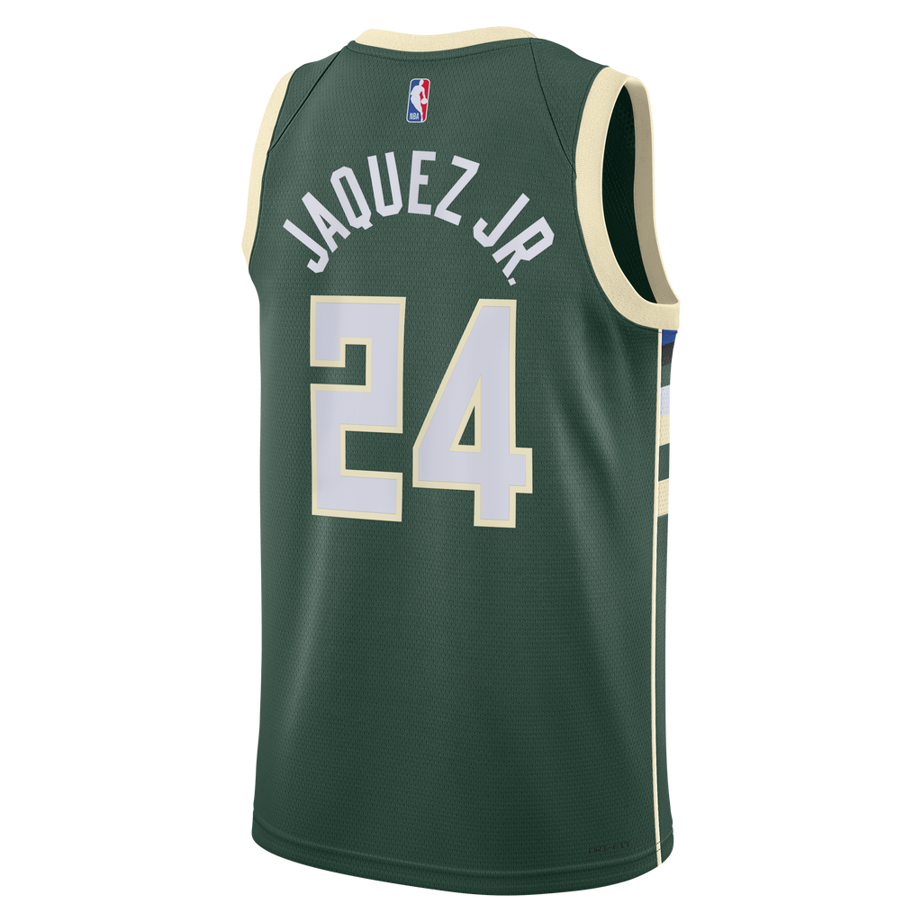 Milwaukee Bucks Nike Icon Edition Swingman Jersey - Hunter Green - Jaime Jaquez Jr. - Unisex