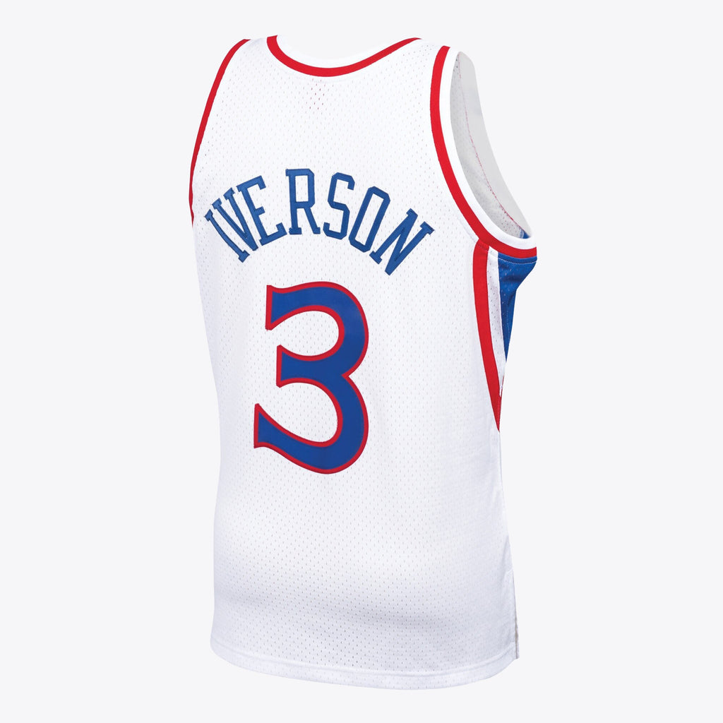 Philadelphia 76ers Mitchell & Ness Allen Iverson 1996 Swingman Jersey - White - Men's