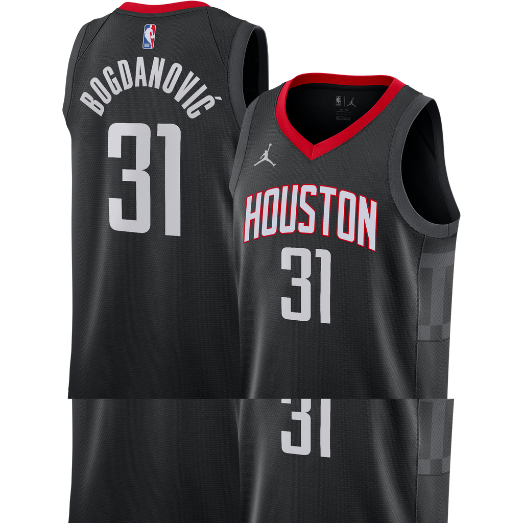 Houston Rockets Jordan Brand Statement Edition Swingman Jersey - Black - Bogdan Bogdanović - Youth