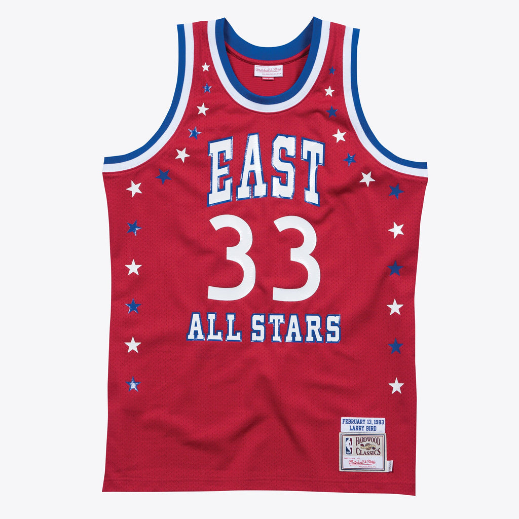 NBA All-Star East Mitchell & Ness Larry Bird Authentic All-Star Jersey - Scarlett - Men's
