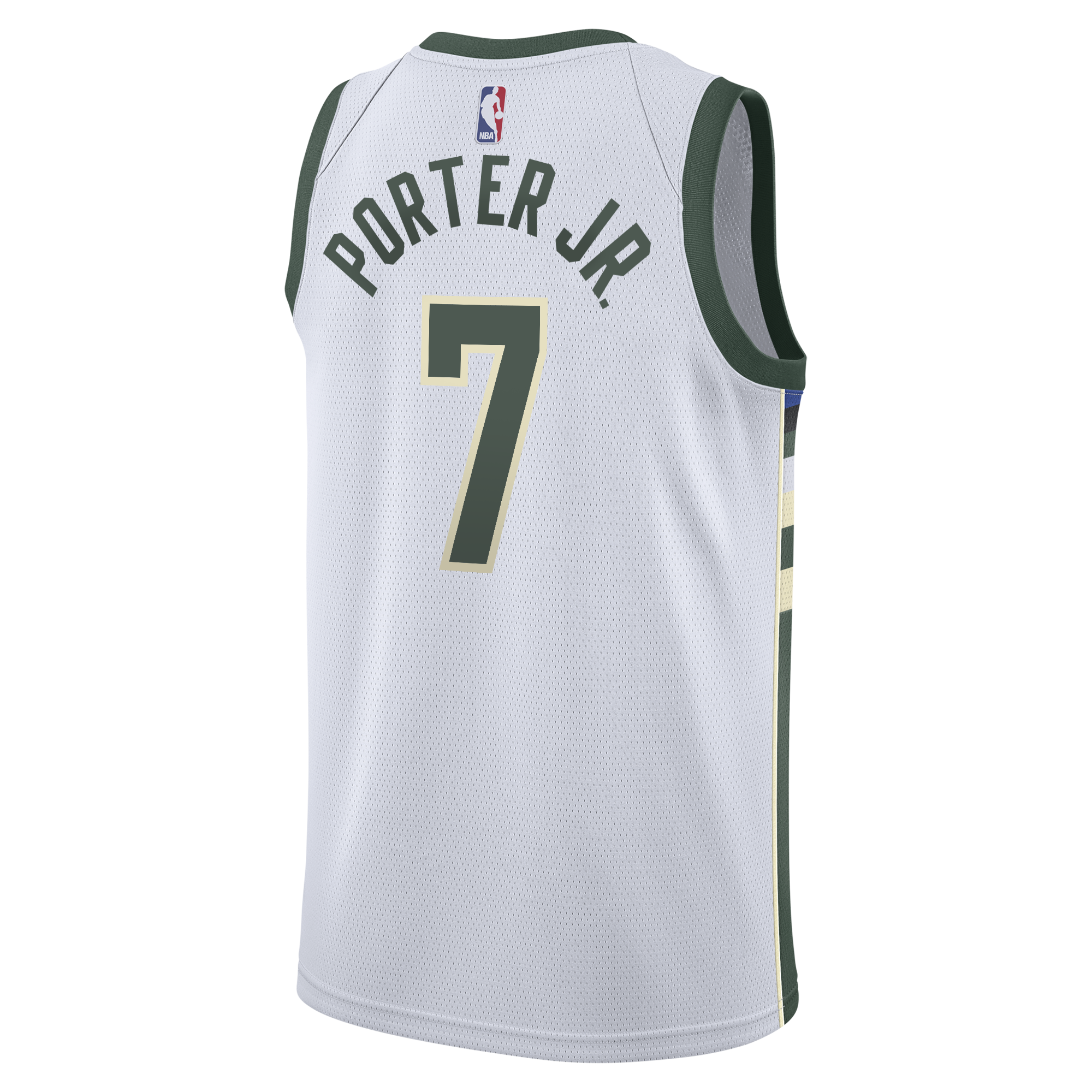 Milwaukee Bucks Nike Association Edition Swingman Jersey - White - Kevin Porter Jr. - Youth