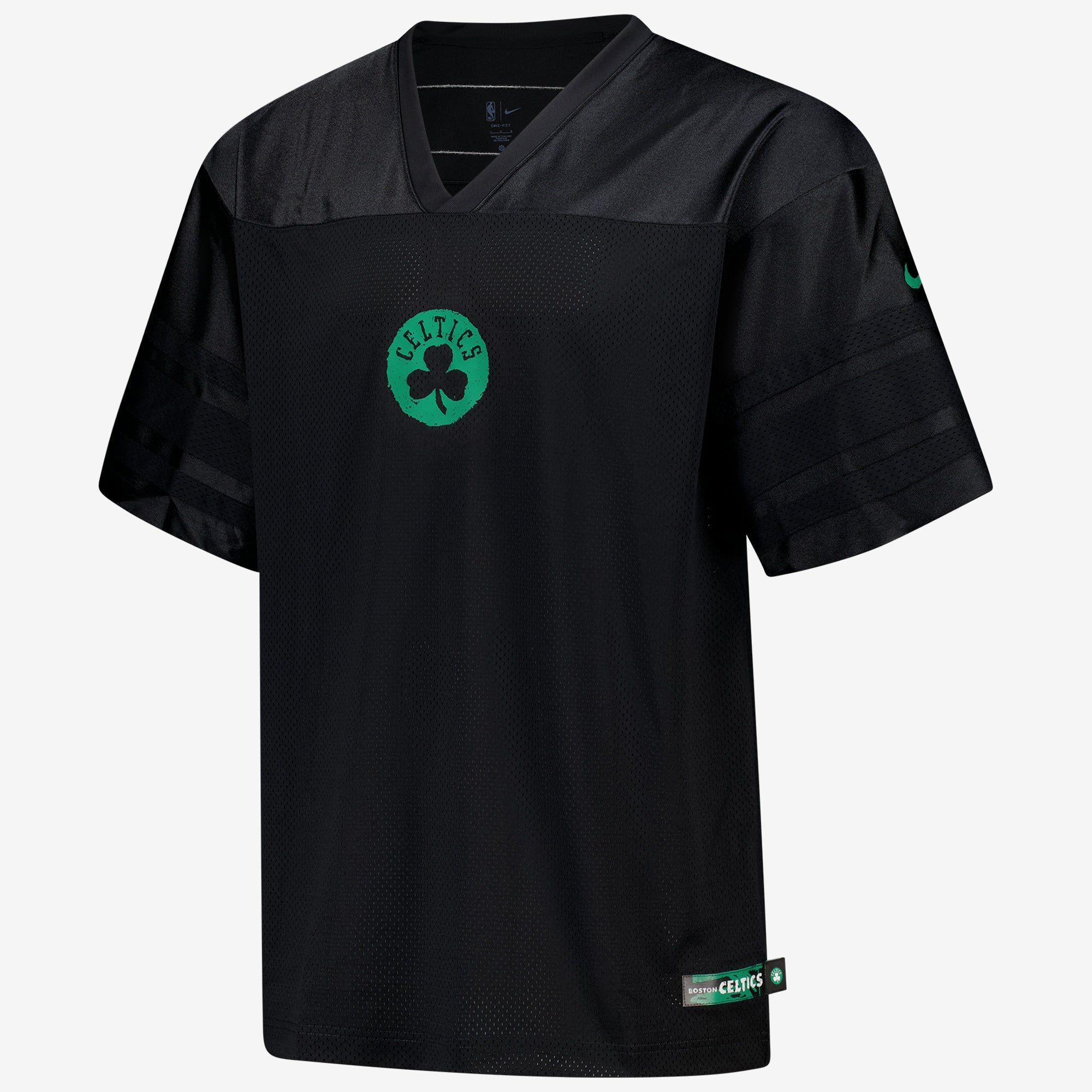 Boston Celtics Nike Courtside Football Jersey - Black - Men's