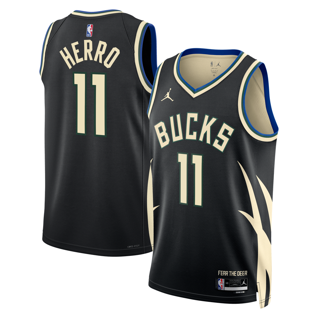 Milwaukee Bucks Jordan Brand Statement Edition Swingman Jersey - Hunter Green - Tyler Herro - Unisex