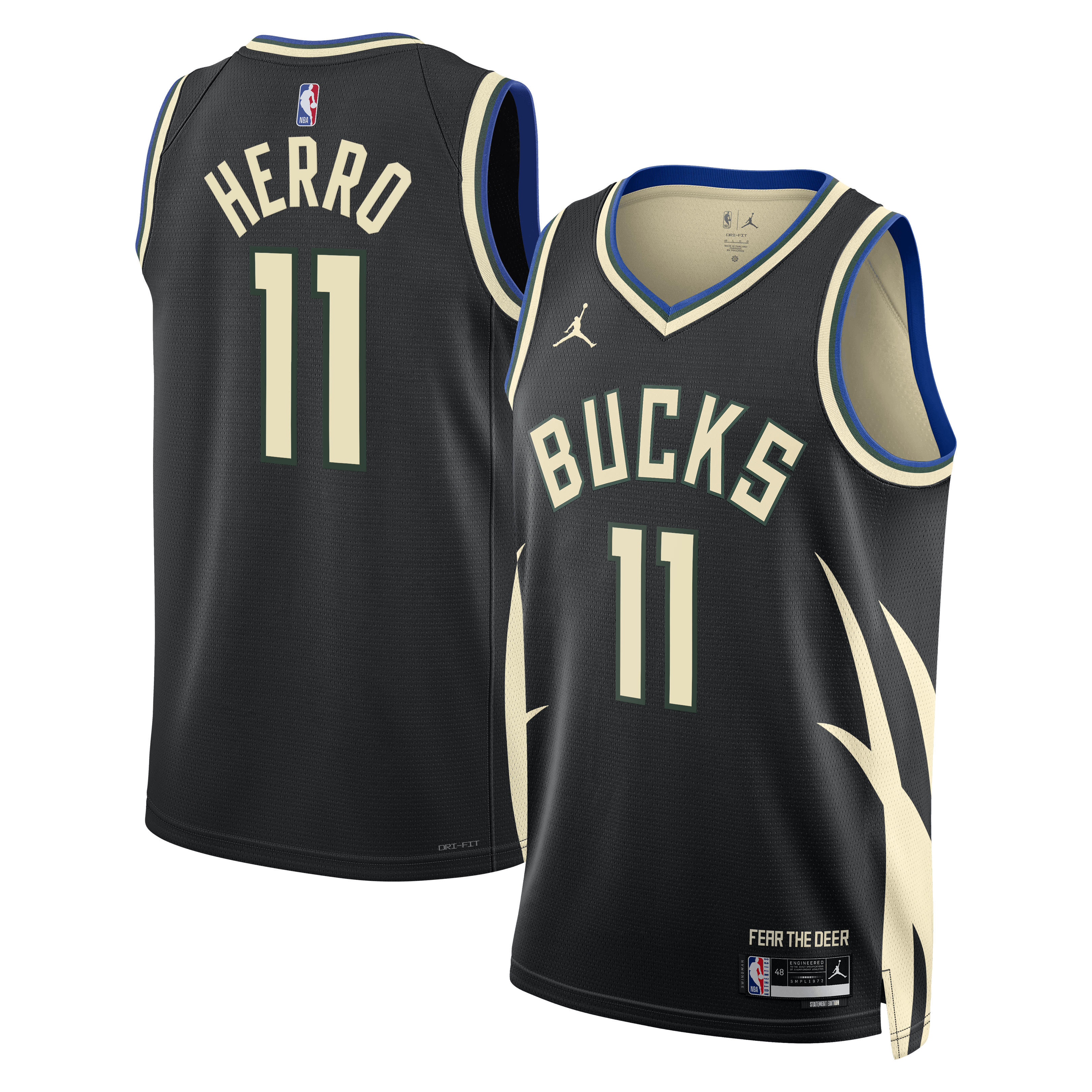 Milwaukee Bucks Jordan Brand Statement Edition Swingman Jersey - Hunter Green - Tyler Herro - Unisex