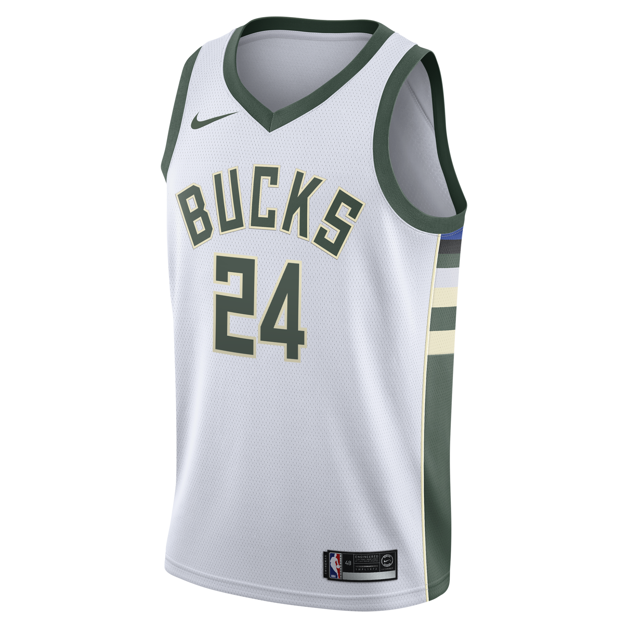 Milwaukee Bucks Nike Association Edition Swingman Jersey - White - Jaime Jaquez Jr. - Youth