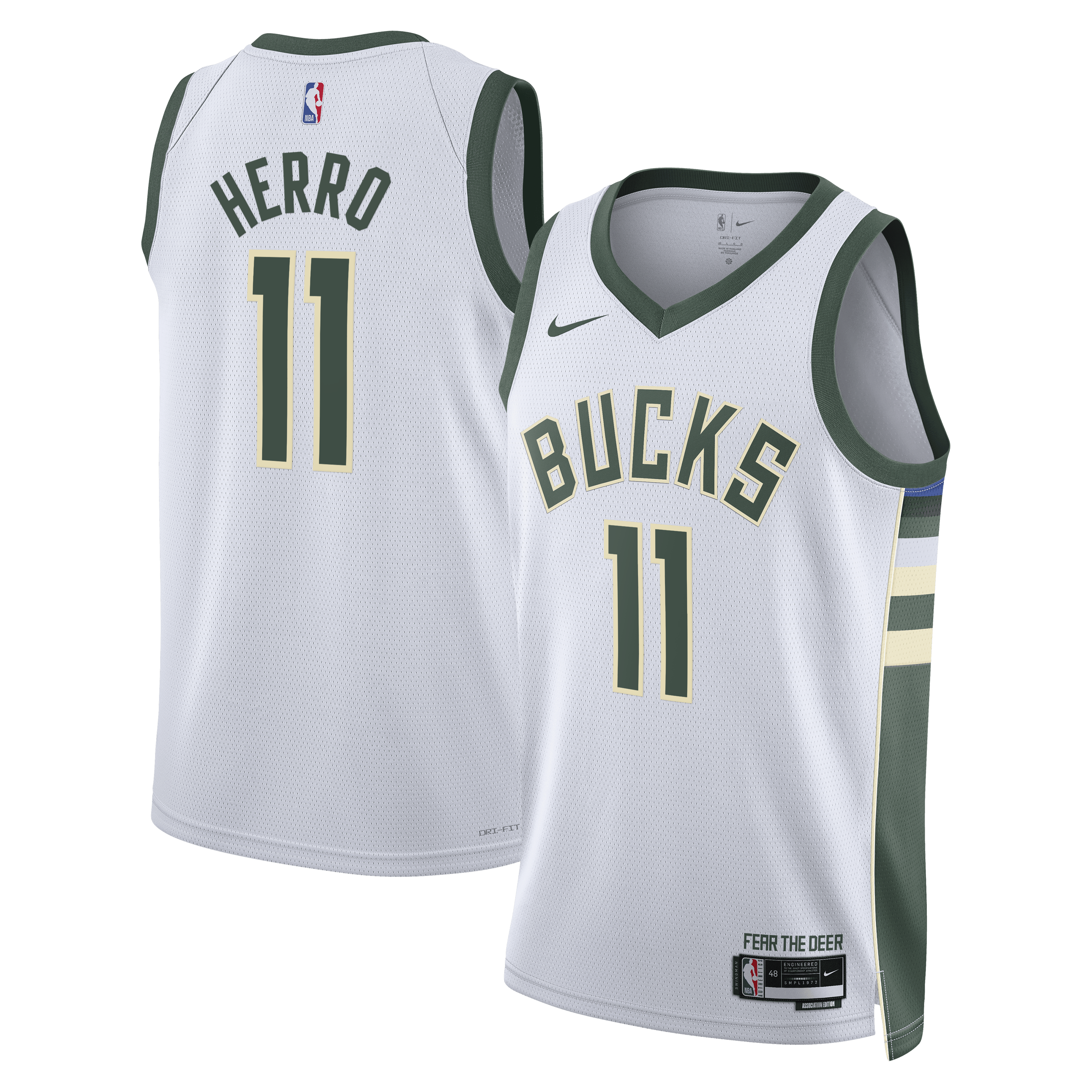 Milwaukee Bucks Association Edition Swingman Jersey - White - Tyler Herro - Unisex