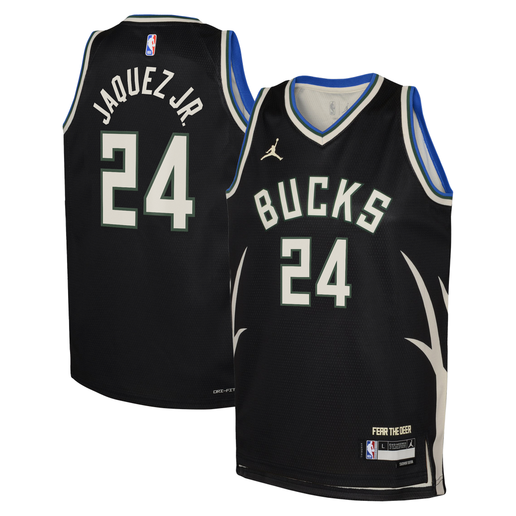 Milwaukee Bucks Jordan Brand Statement Edition Swingman Jersey - Hunter Green - Jaime Jaquez Jr. - Youth