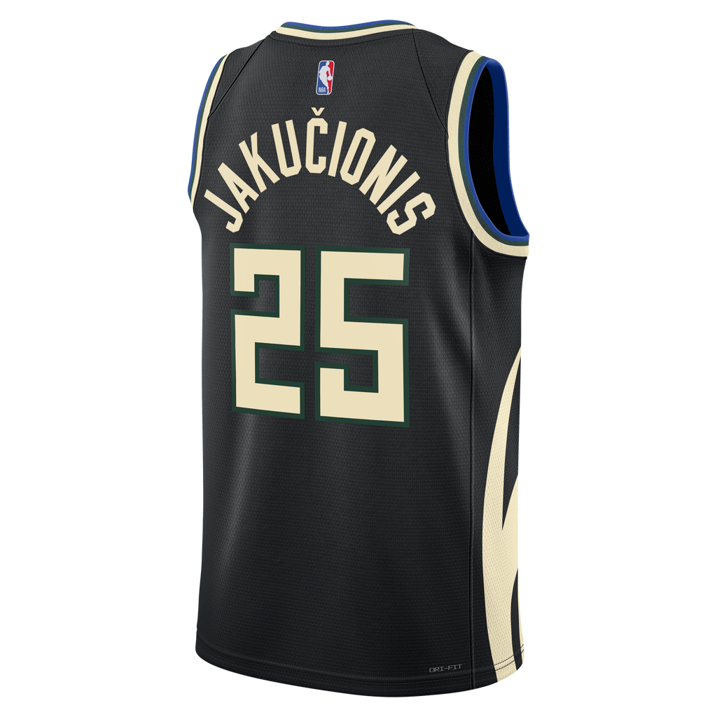 Milwaukee Bucks Jordan Brand Statement Edition Swingman Jersey - Hunter Green - Kasparas Jakučionis - Unisex